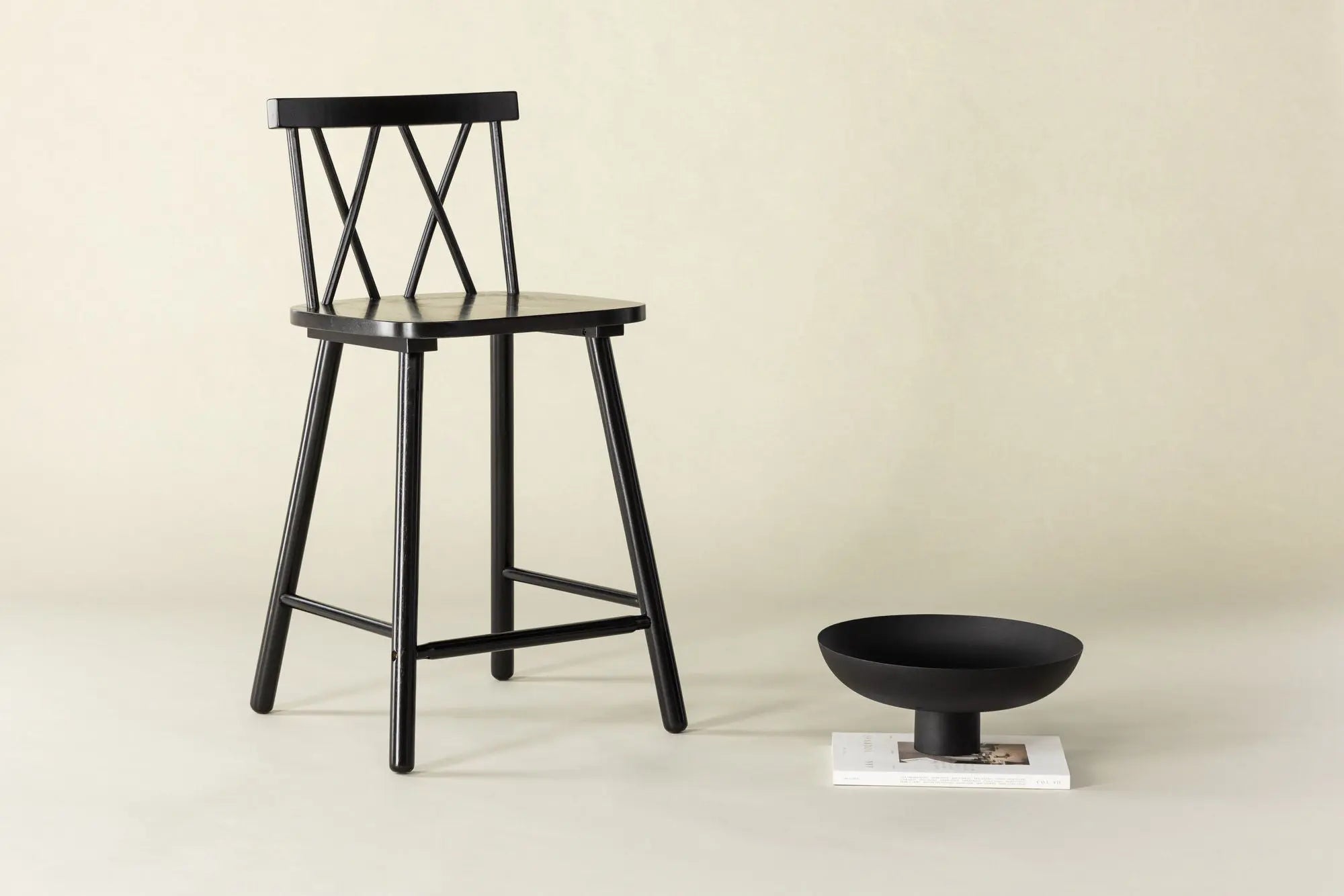 Lot de 2 tabourets de bar Mollöström - 44 x 43 x 90 - Hévéas