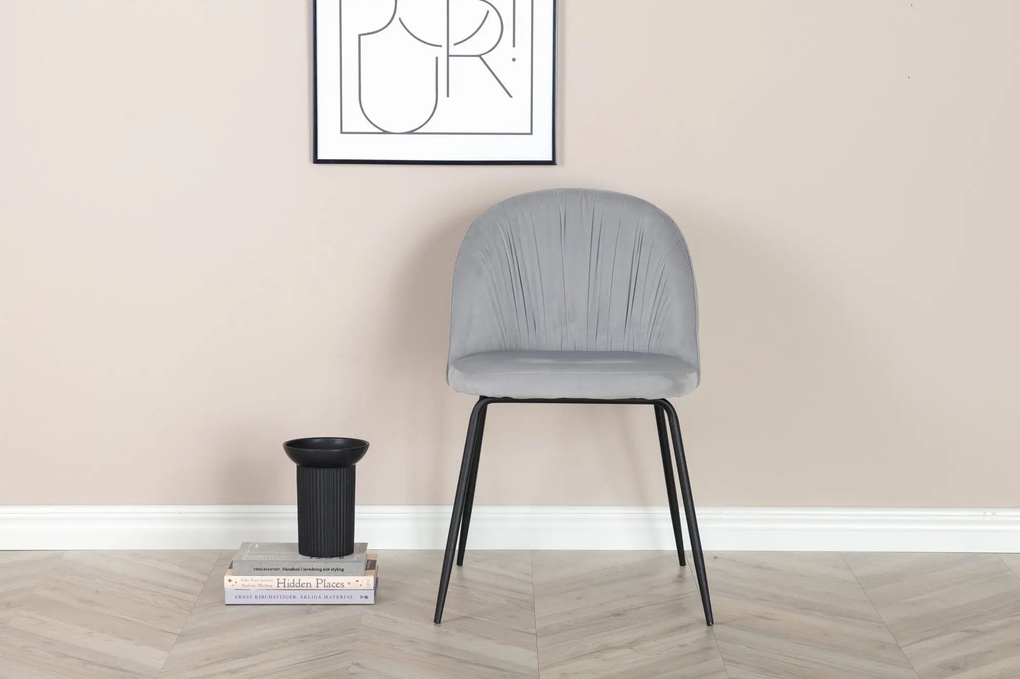 Lot de 2 chaises de salle à manger Wrinkles - 50 x 49 x 79,5 - Polyester Velvet