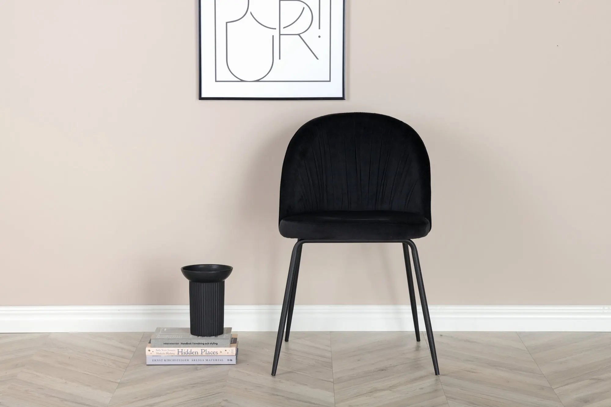 Lot de 2 chaises de salle à manger Wrinkles - 50 x 49 x 79,5 - Polyester Velvet