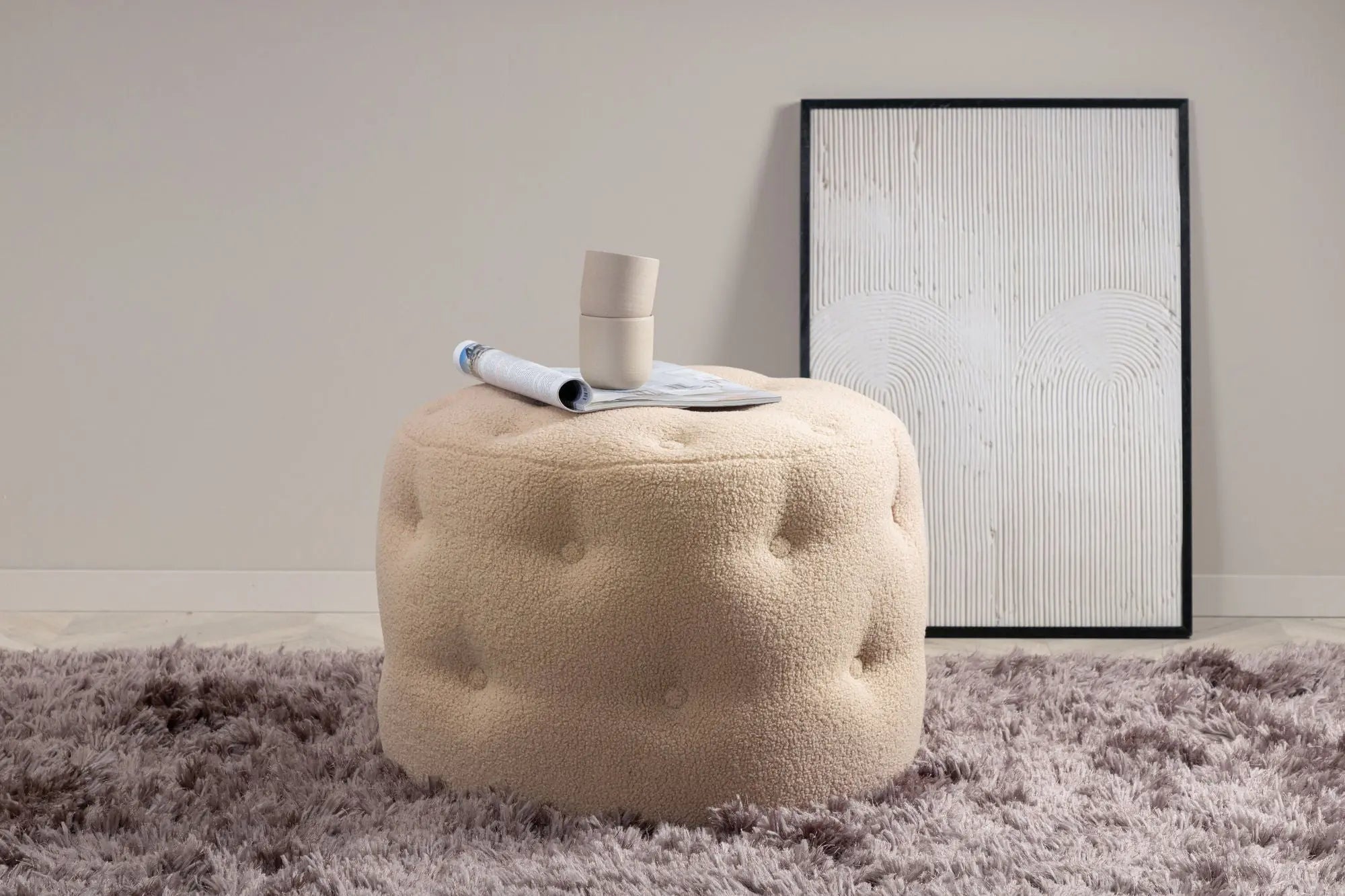 Pouf Benjamin - ø55 - Nounours en polyester