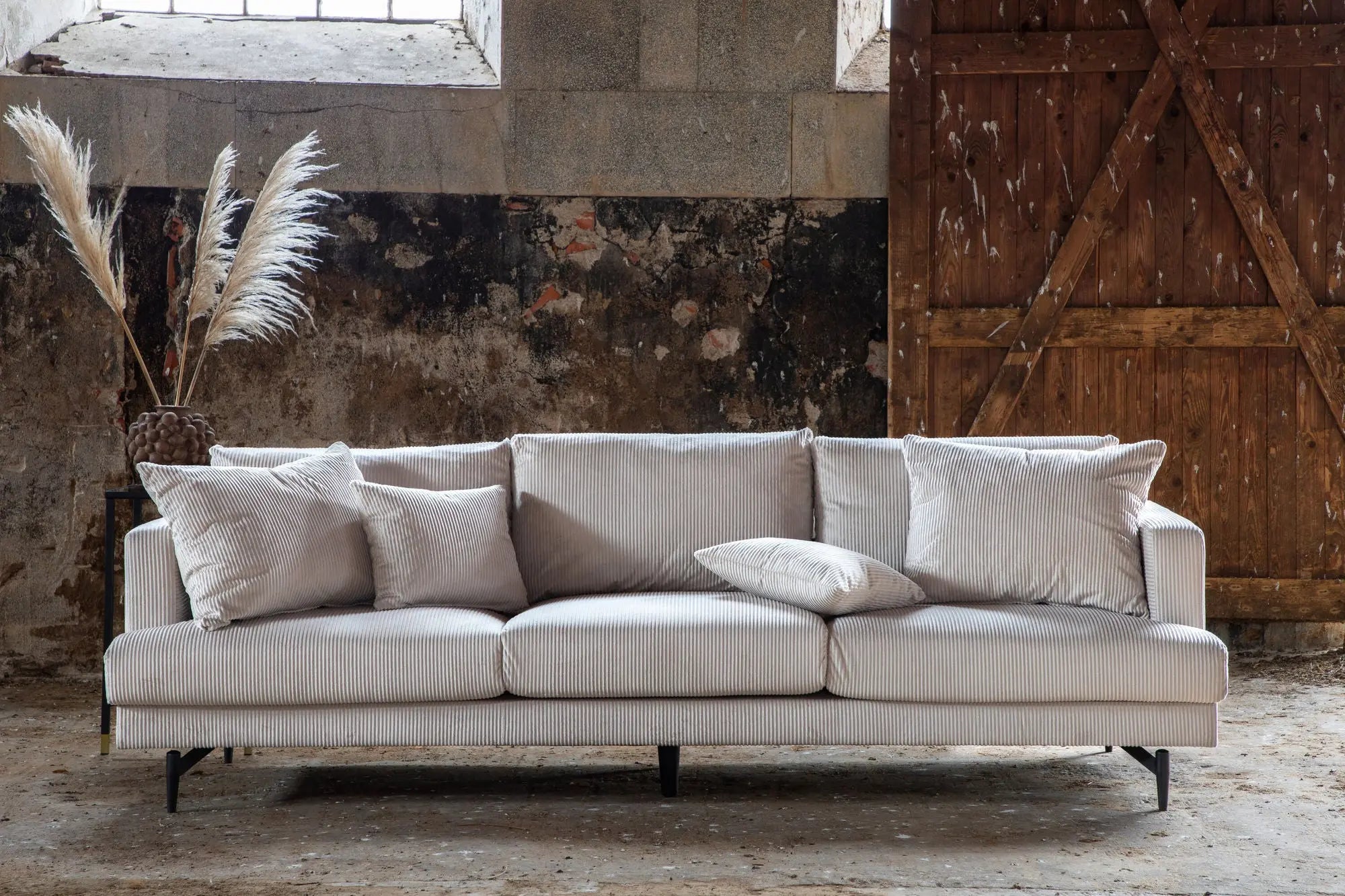 Canapé Sofia - 260 x 86 - Polyester velours côtelé
