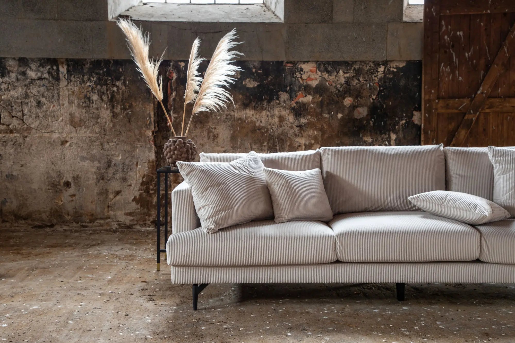 Canapé Sofia - 260 x 86 - Polyester velours côtelé