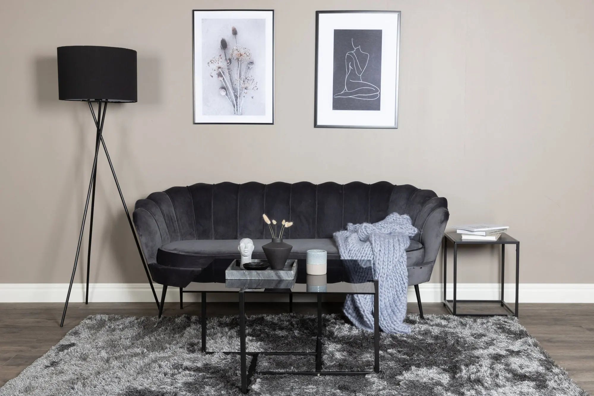 Canapé 3 places Calais - 180 x 78 - Polyester Velvet