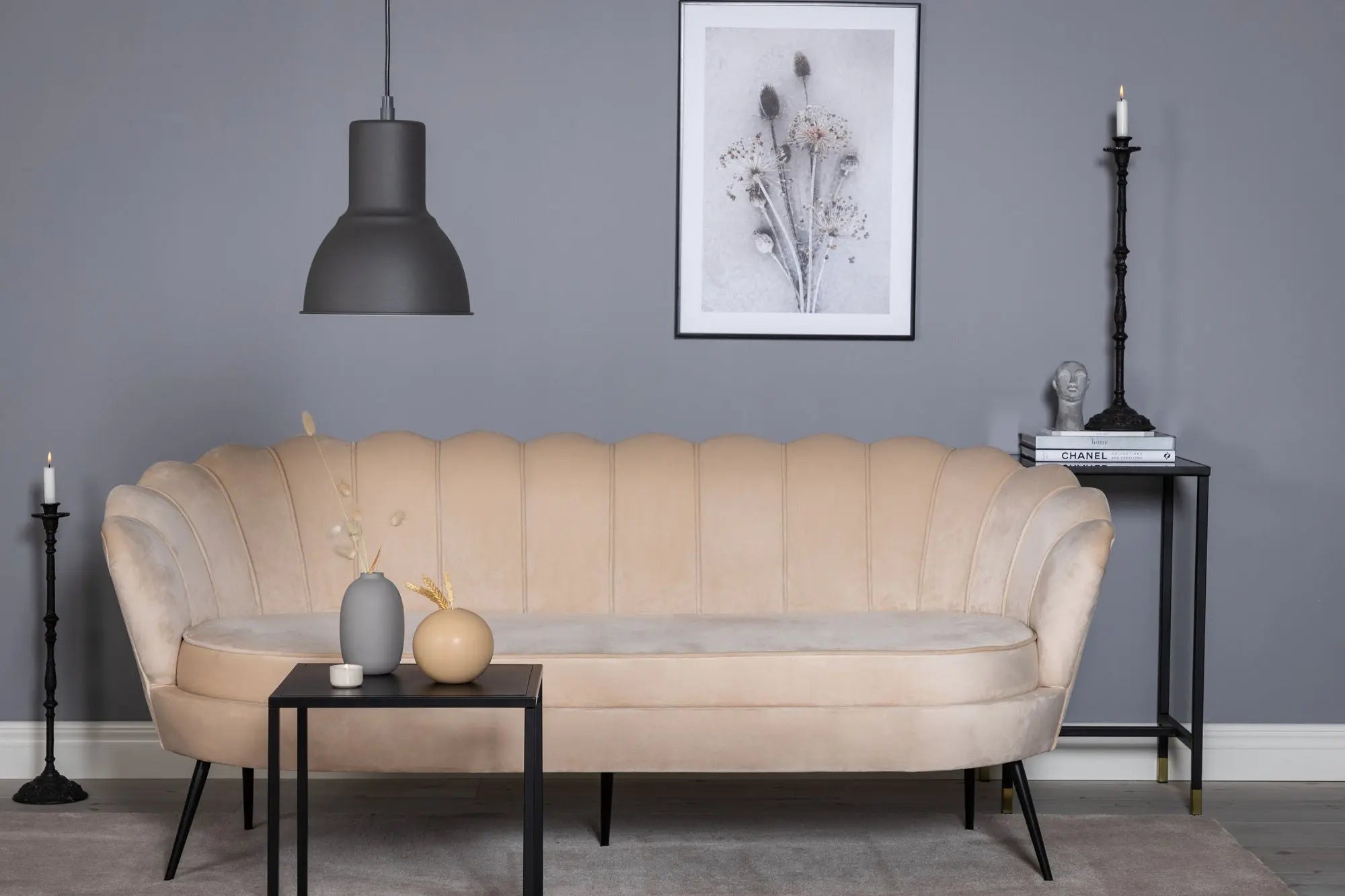 Canapé 3 places Calais - 180 x 78 - Polyester Velvet