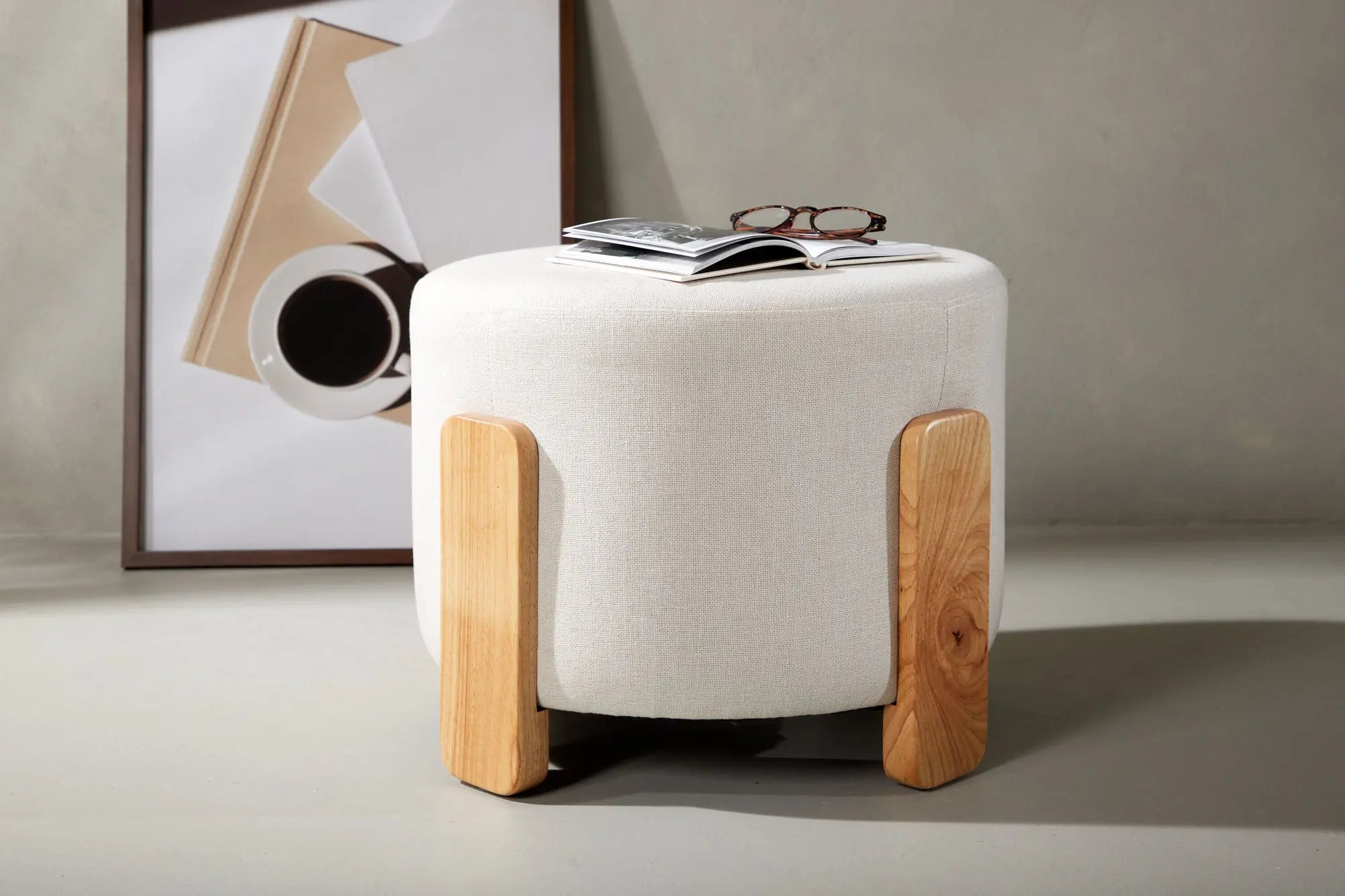 Pouf Coffee - ø50 - Hévéas