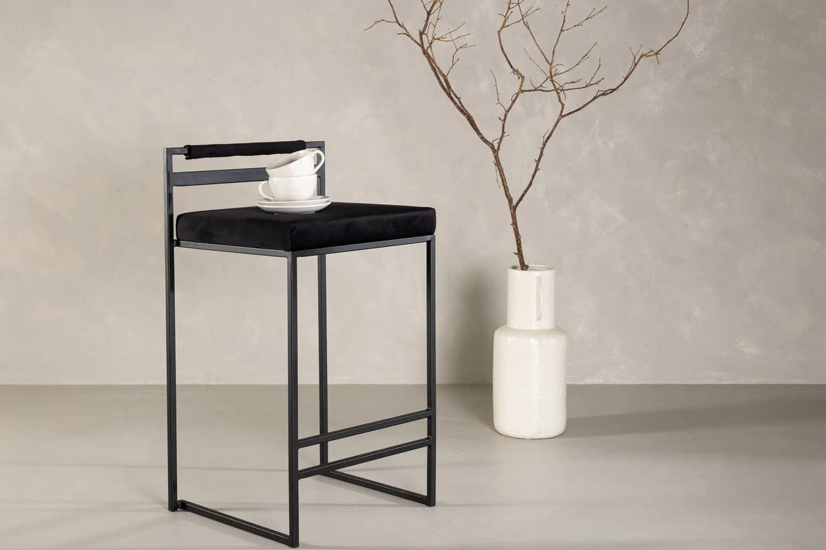 Lot de 2 tabourets de bar Opelika - 41 x 45 x 80 - Acier