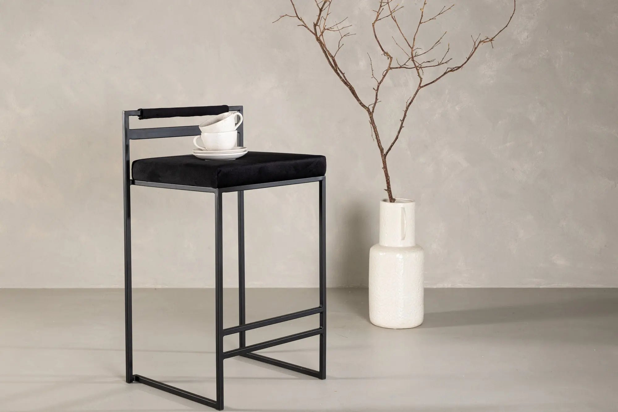 Lot de 2 tabourets de bar Opelika - 41 x 45 x 80 - Acier