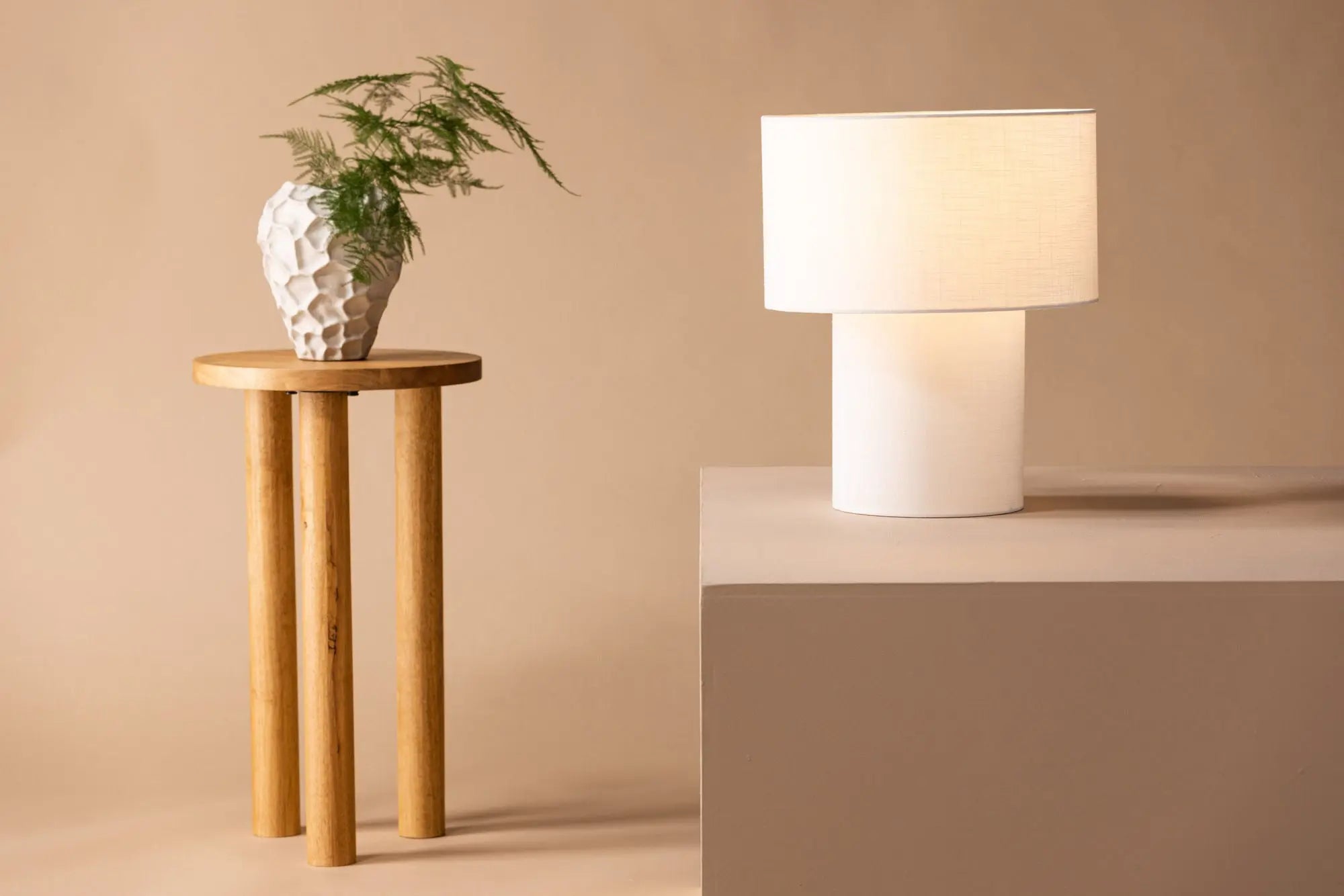 Lampe de table Globia - 40 x 35 x 35 - Polyester Lin