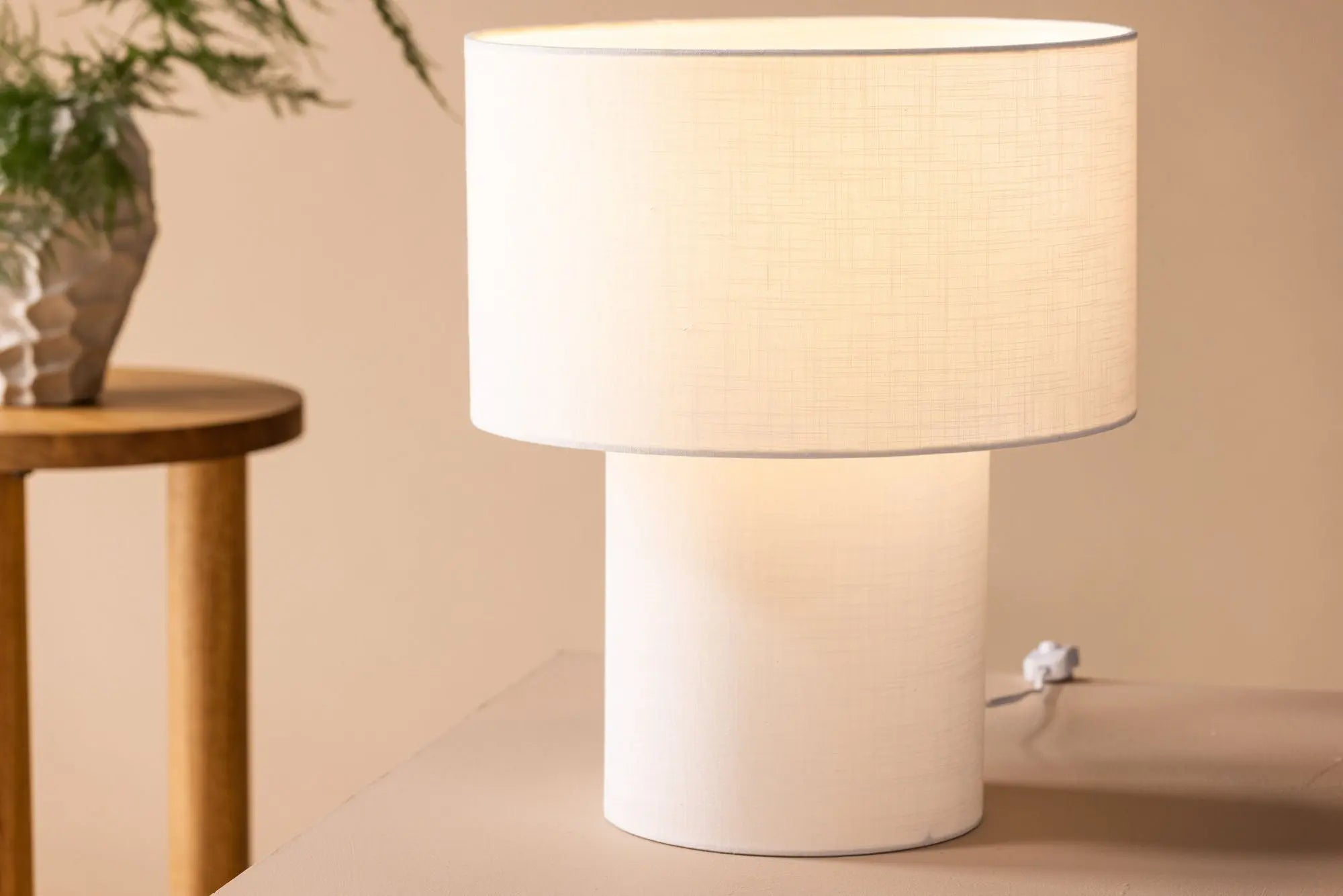 Lampe de table Globia - 40 x 35 x 35 - Polyester Lin
