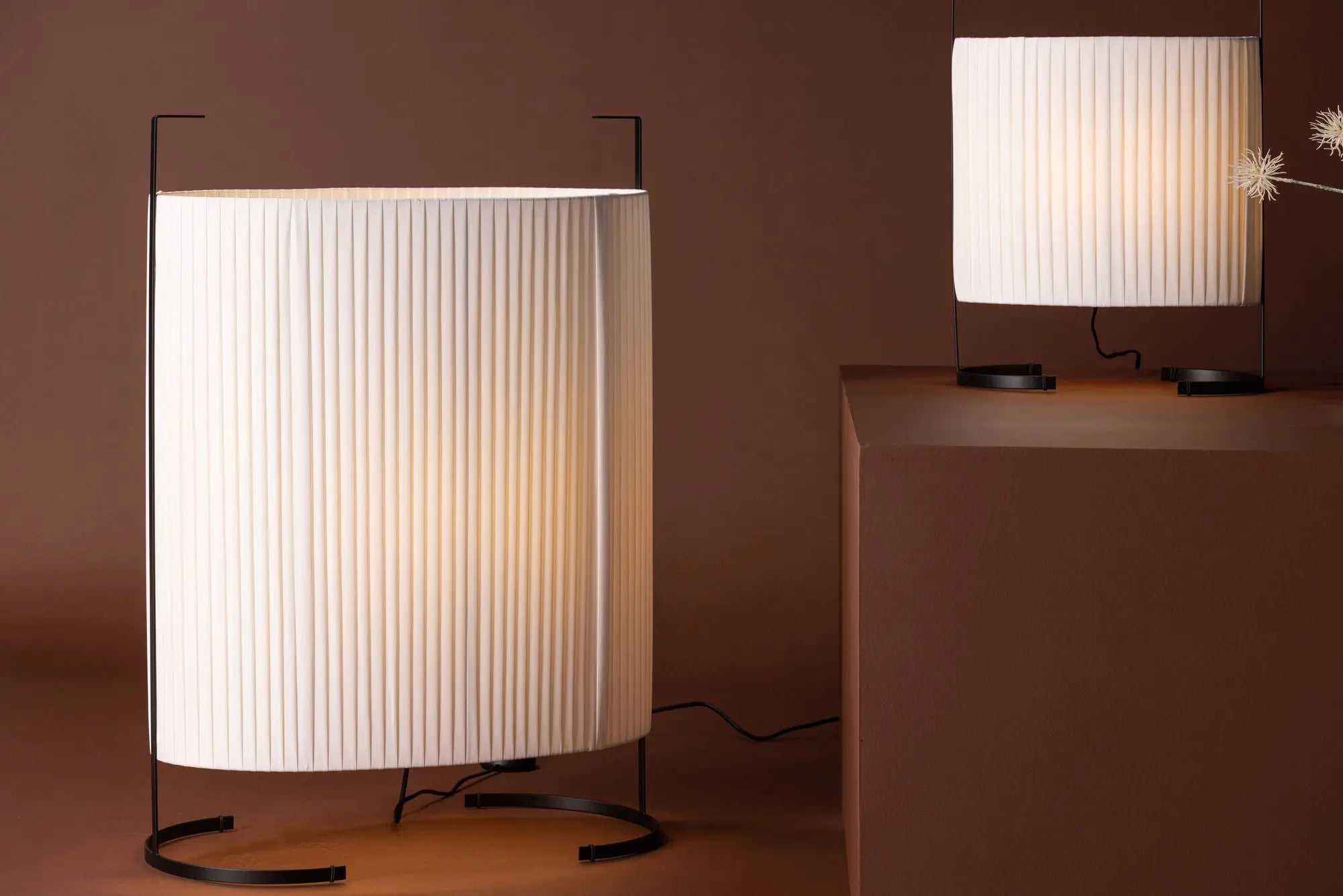 Grand Lampadaire Rennes - 80 x 60 x 30 - Polyester Lin