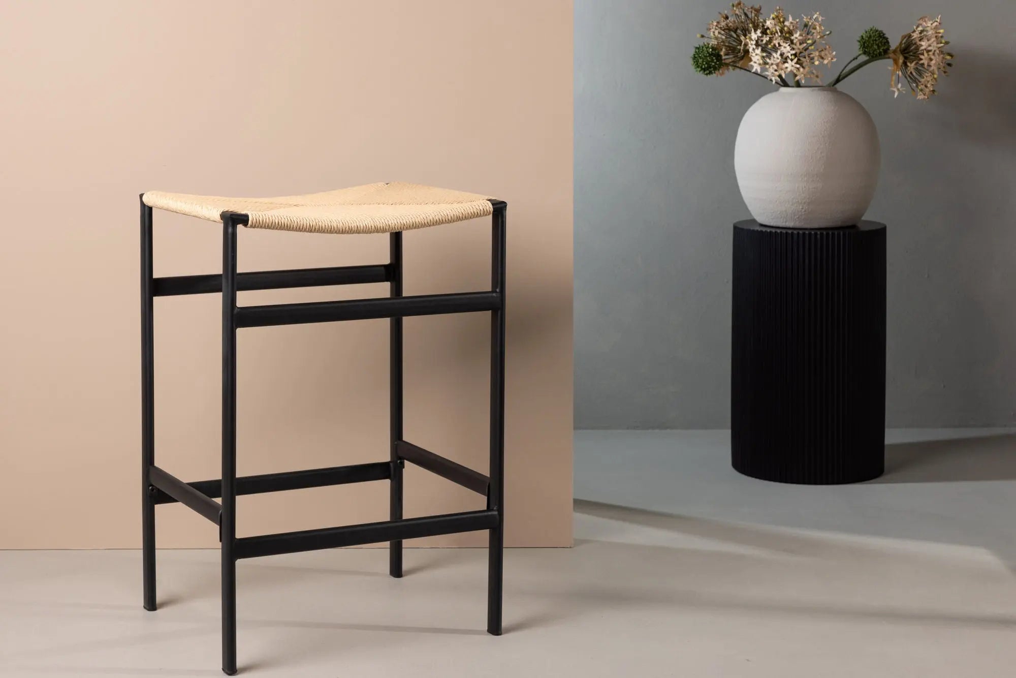 Lot de 2 tabourets de bar Polly - 40 x 45 x 66 - Acier