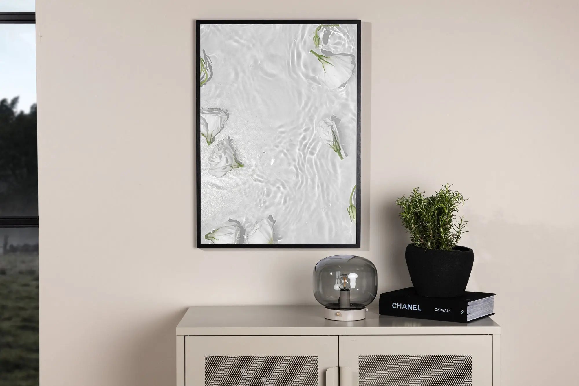 Affiche - Roses blanches - 21 x 30 - Papier