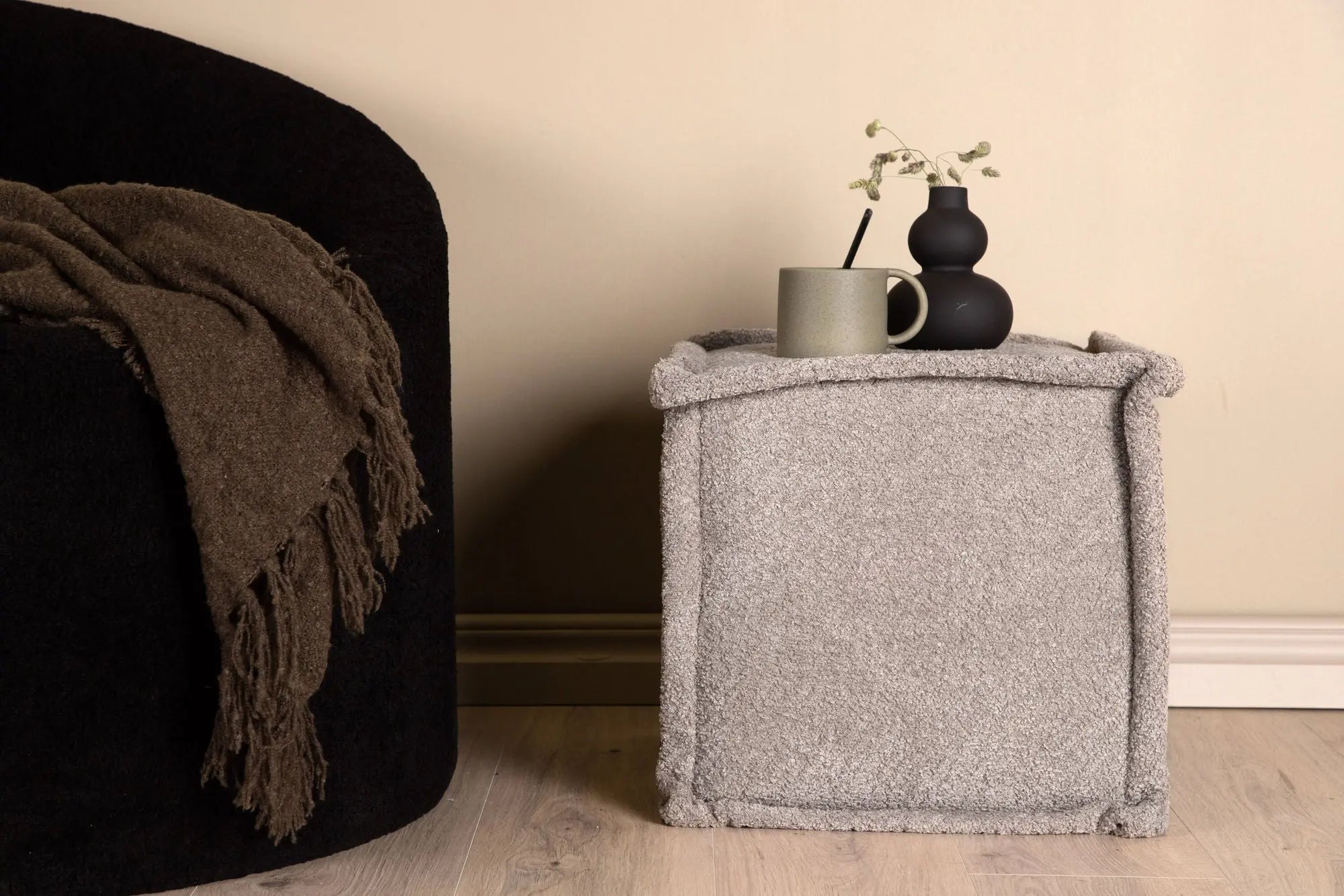 Pouf Castine - 40 x 40 x 38 - Polaire