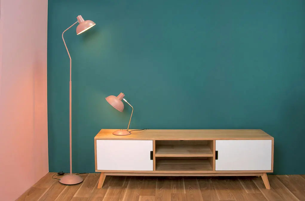Table lamp Hood iron matt faded pink