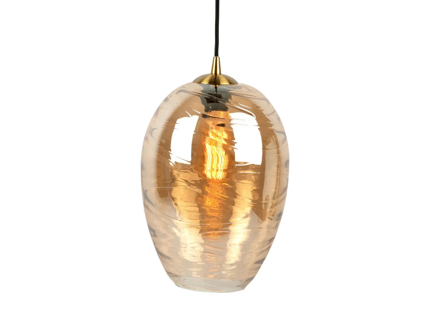 Pendant lamp Glamour Cone glass amber brown