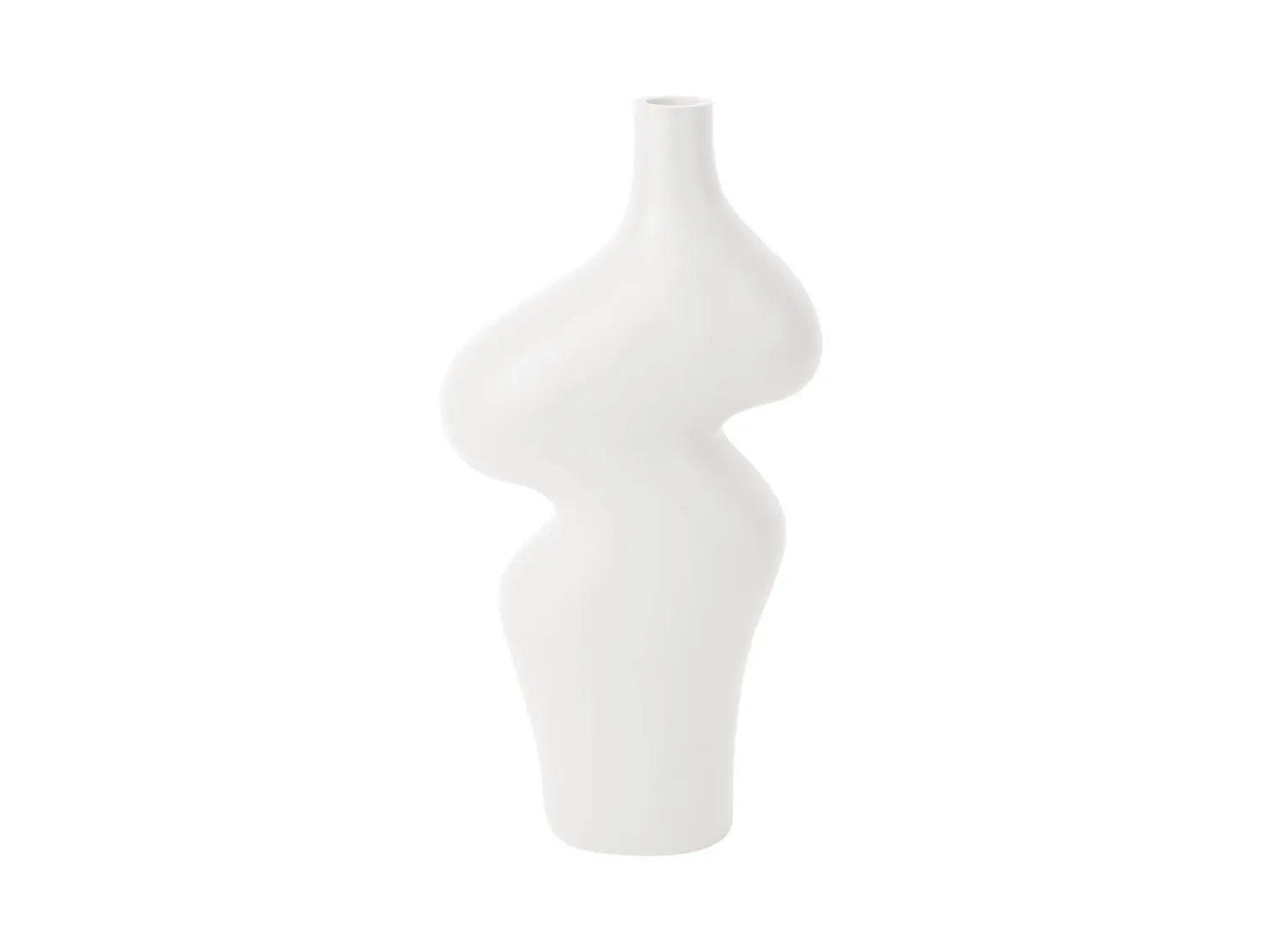 Vase Organic Curves large polyresin white
