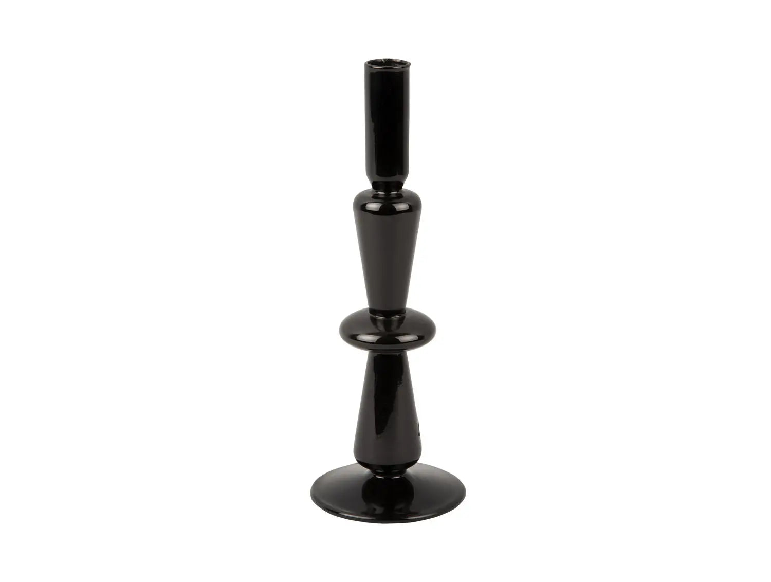 Candle holder Sparkle Tall glass black