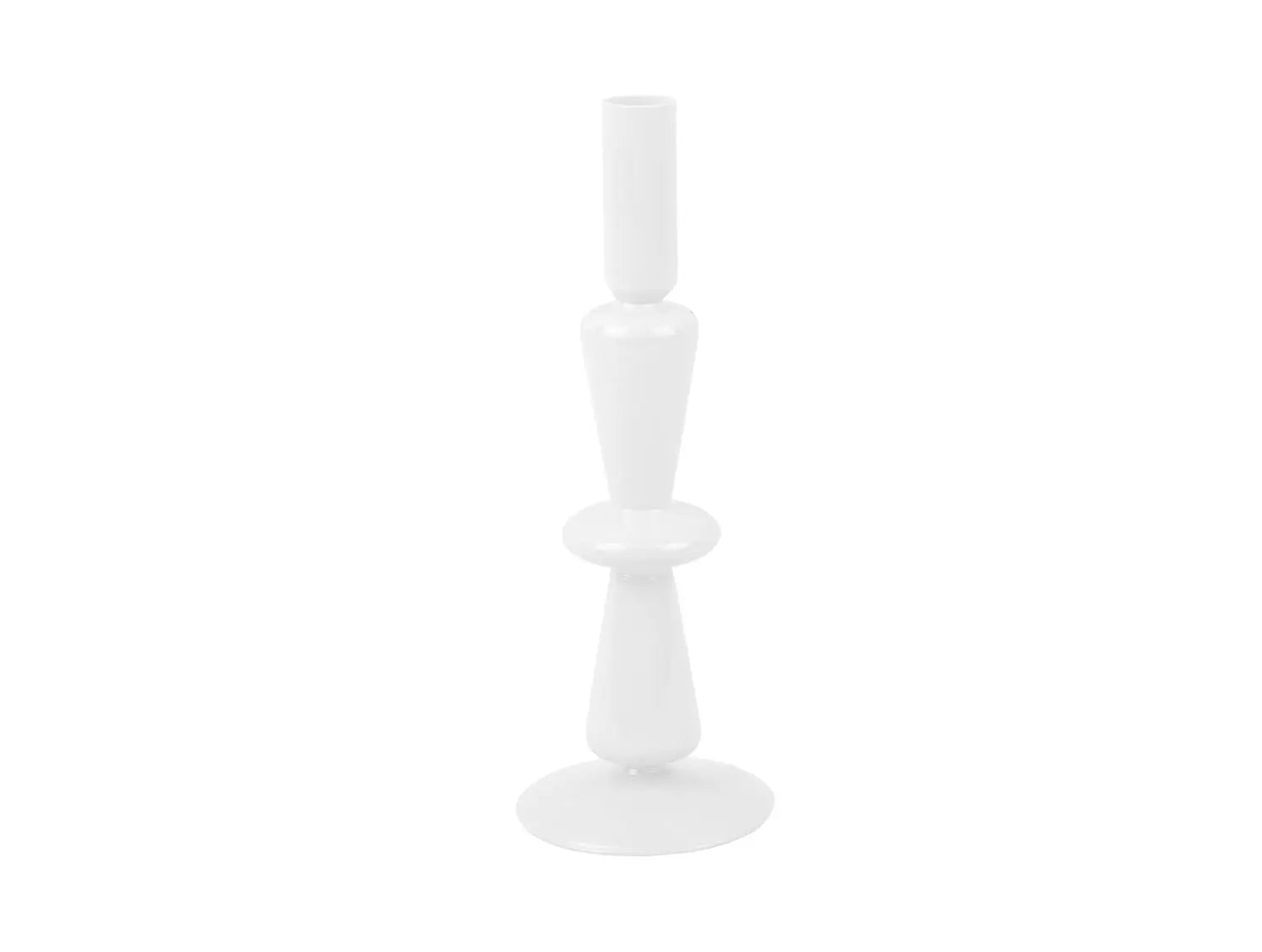 Candle holder Sparkle Tall glass white - H 25 cm x D 9