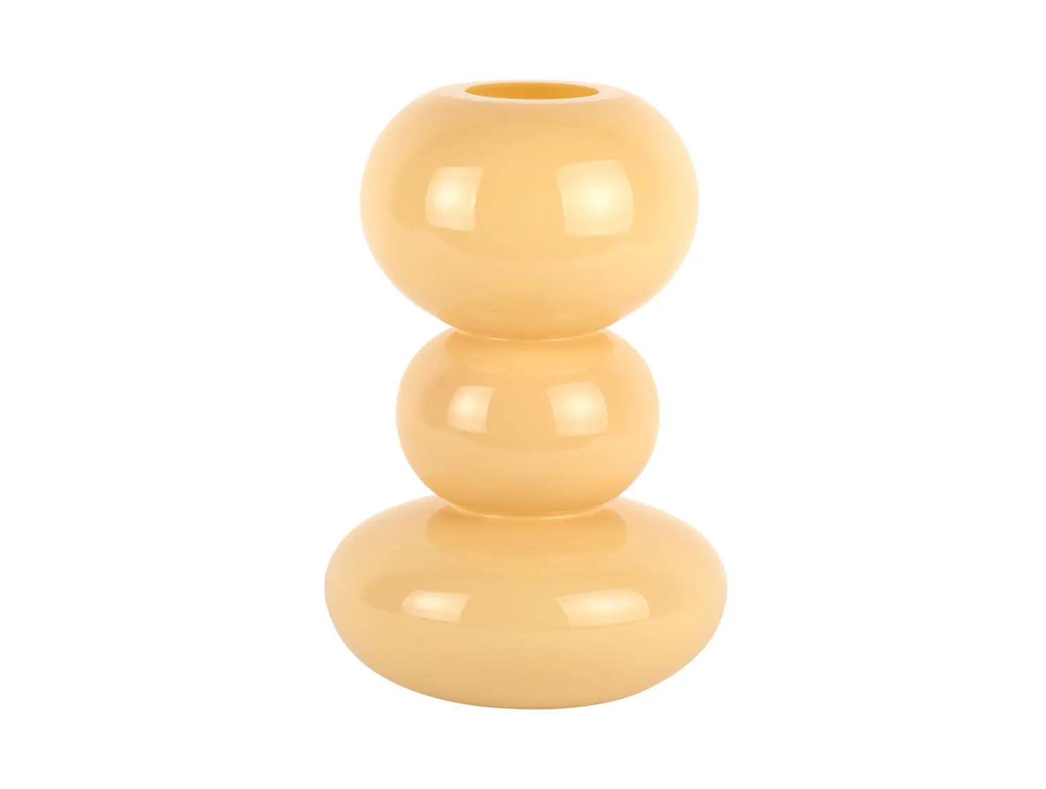 Vase Bubbles glass large soft yellow