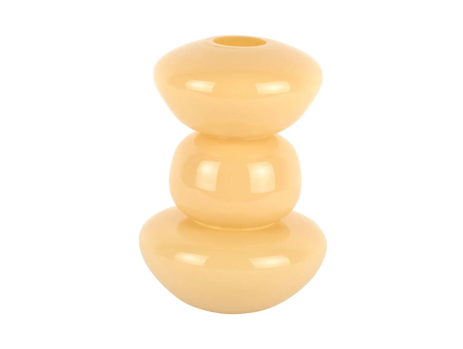Vase Bubbles glass medium soft yellow - H 25 cm x D 18 