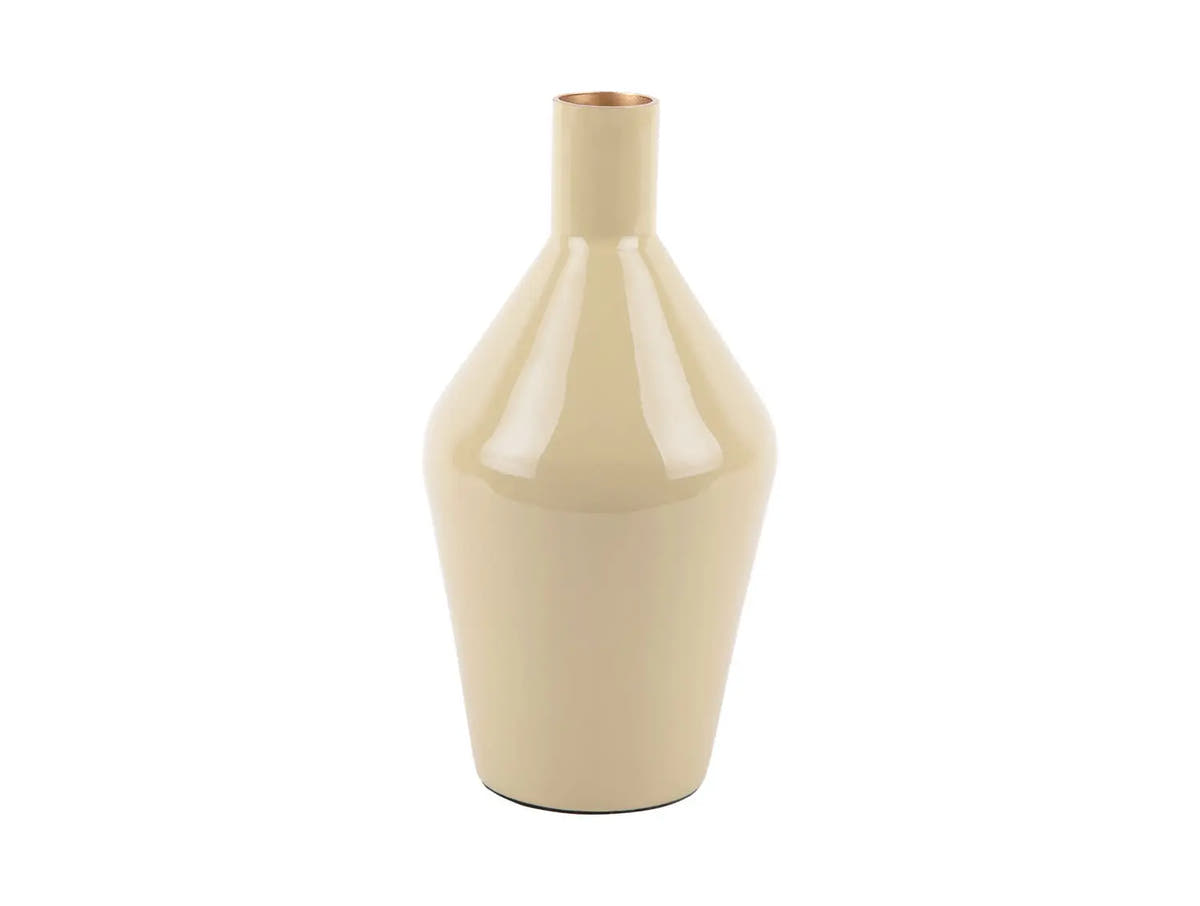 Vase Ivy bottle cone iron enamel latte brown