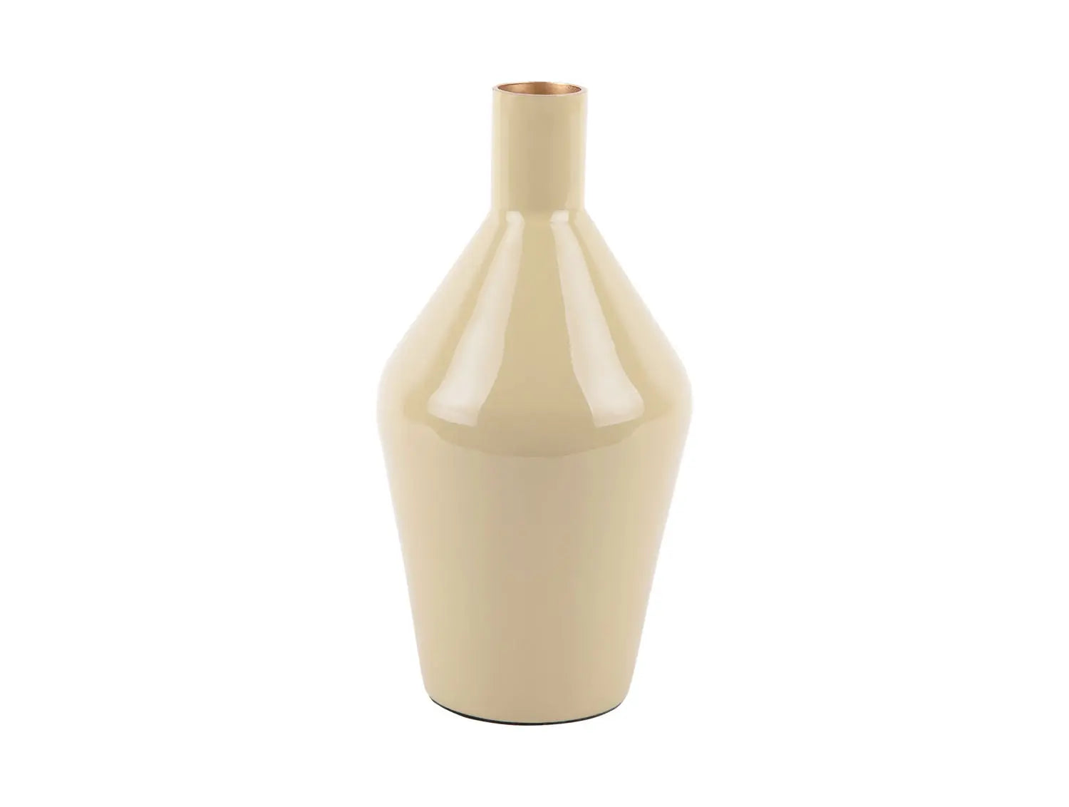 Vase Ivy bottle cone iron enamel latte brown
