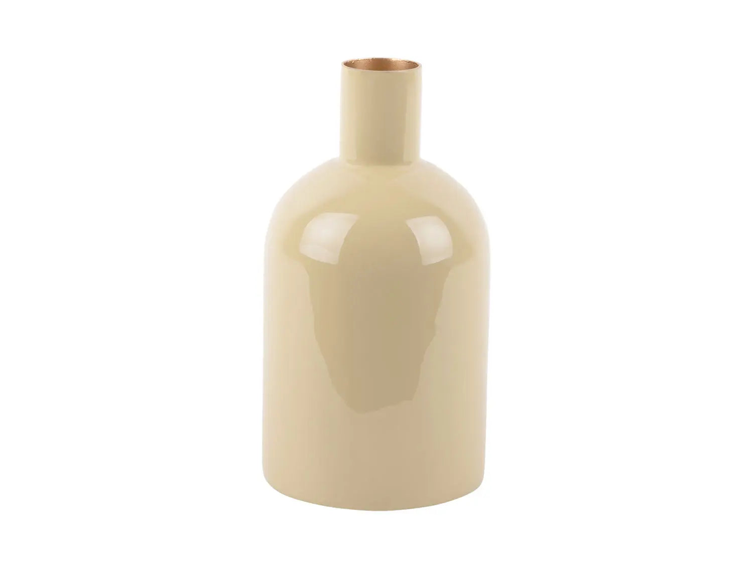 Vase Ivy bottle straight iron enamel latte brown