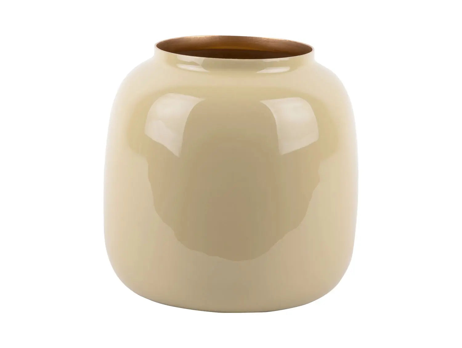 Vase Ivy medium iron enamel latte brown