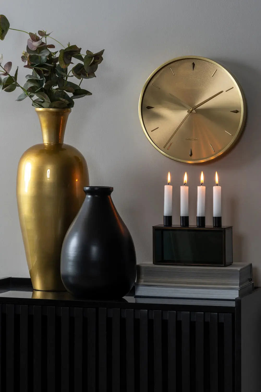 Candle holder Boxed rectangle glass black