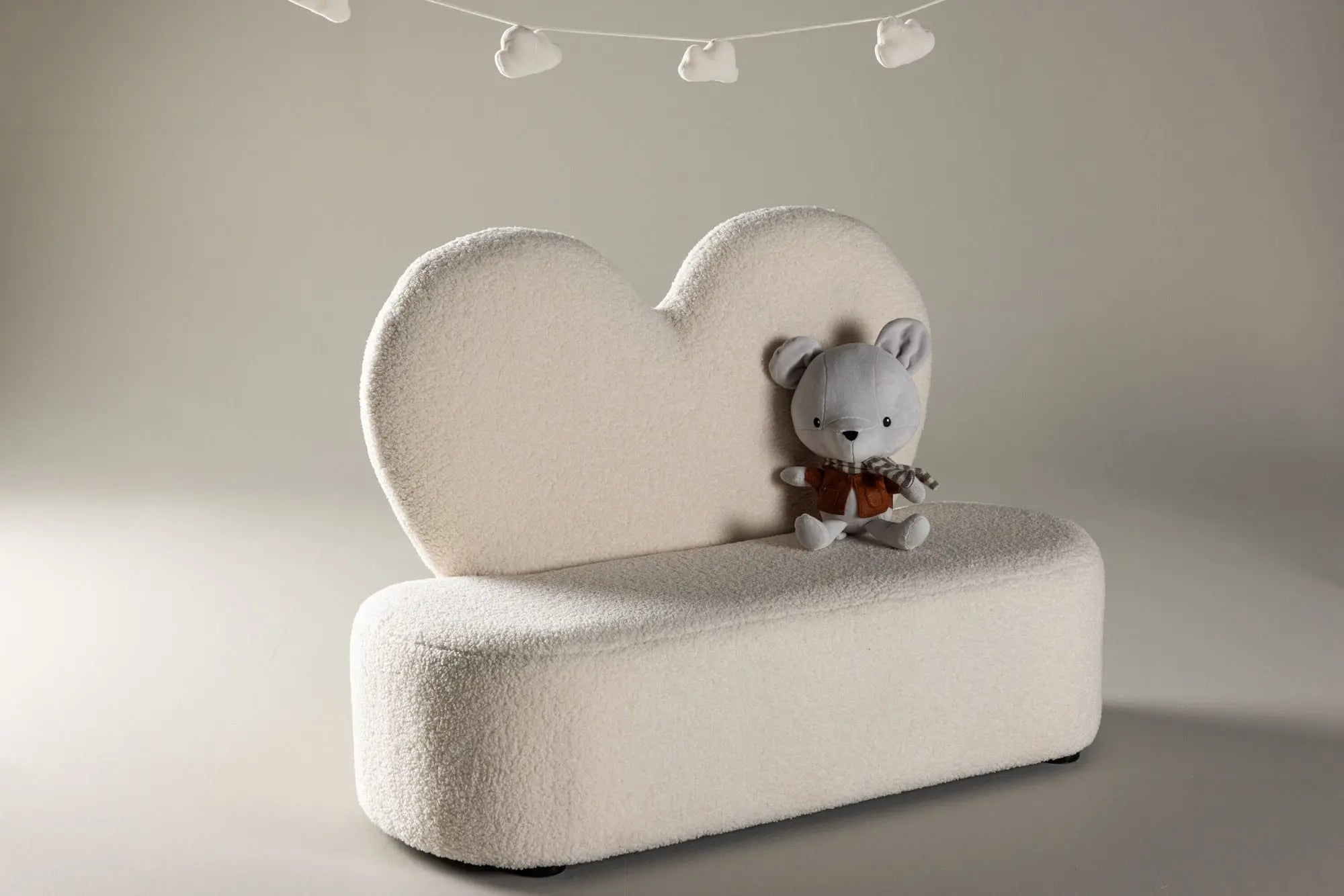 Canapé fleuri pour enfants - 98,5 x 36 - Nounours en polyester
