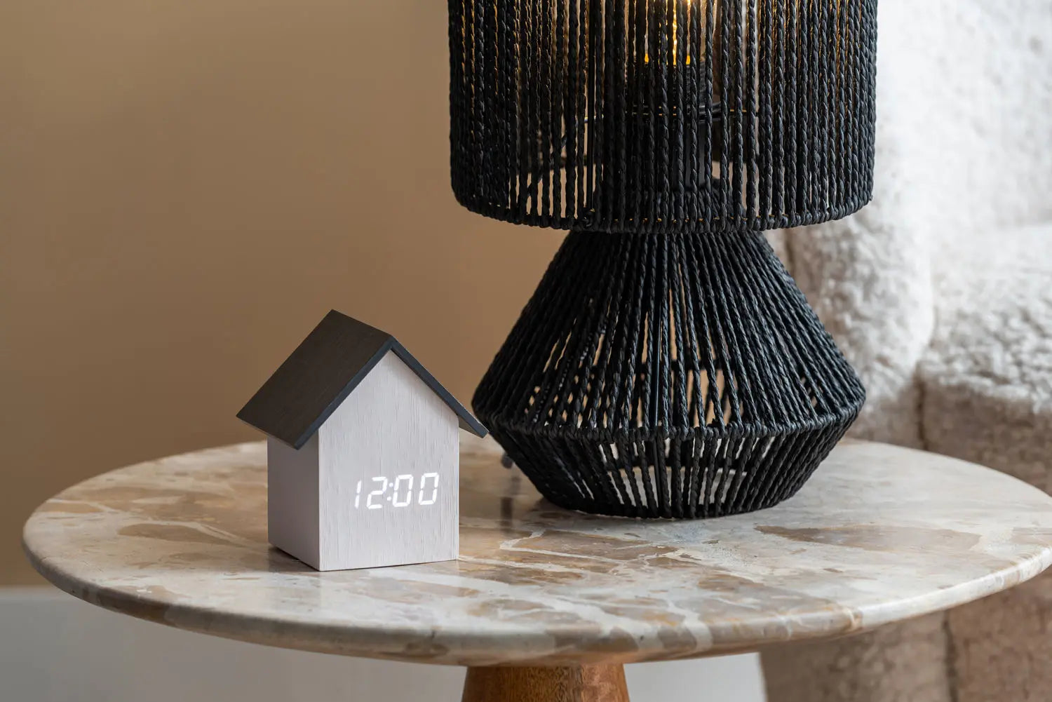Table lamp Forma paper rope black -  L 20 cm x H 30 cm x P 20 