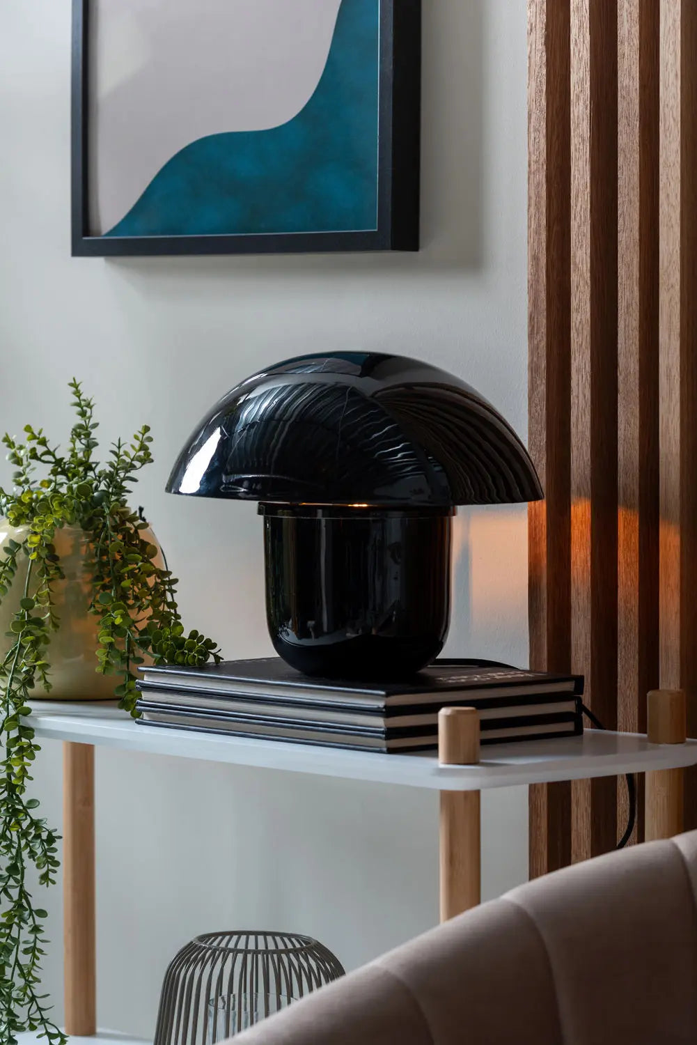 Table lamp Fat Mushroom enamel black