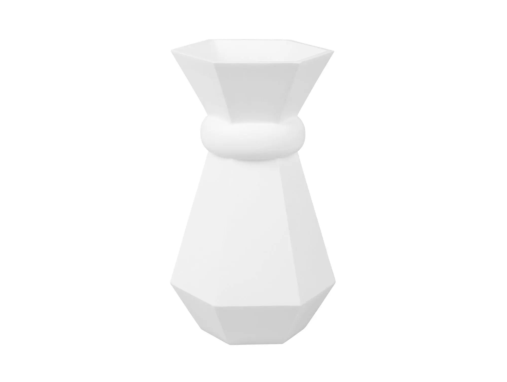 Vase Geo Queen polyresin white