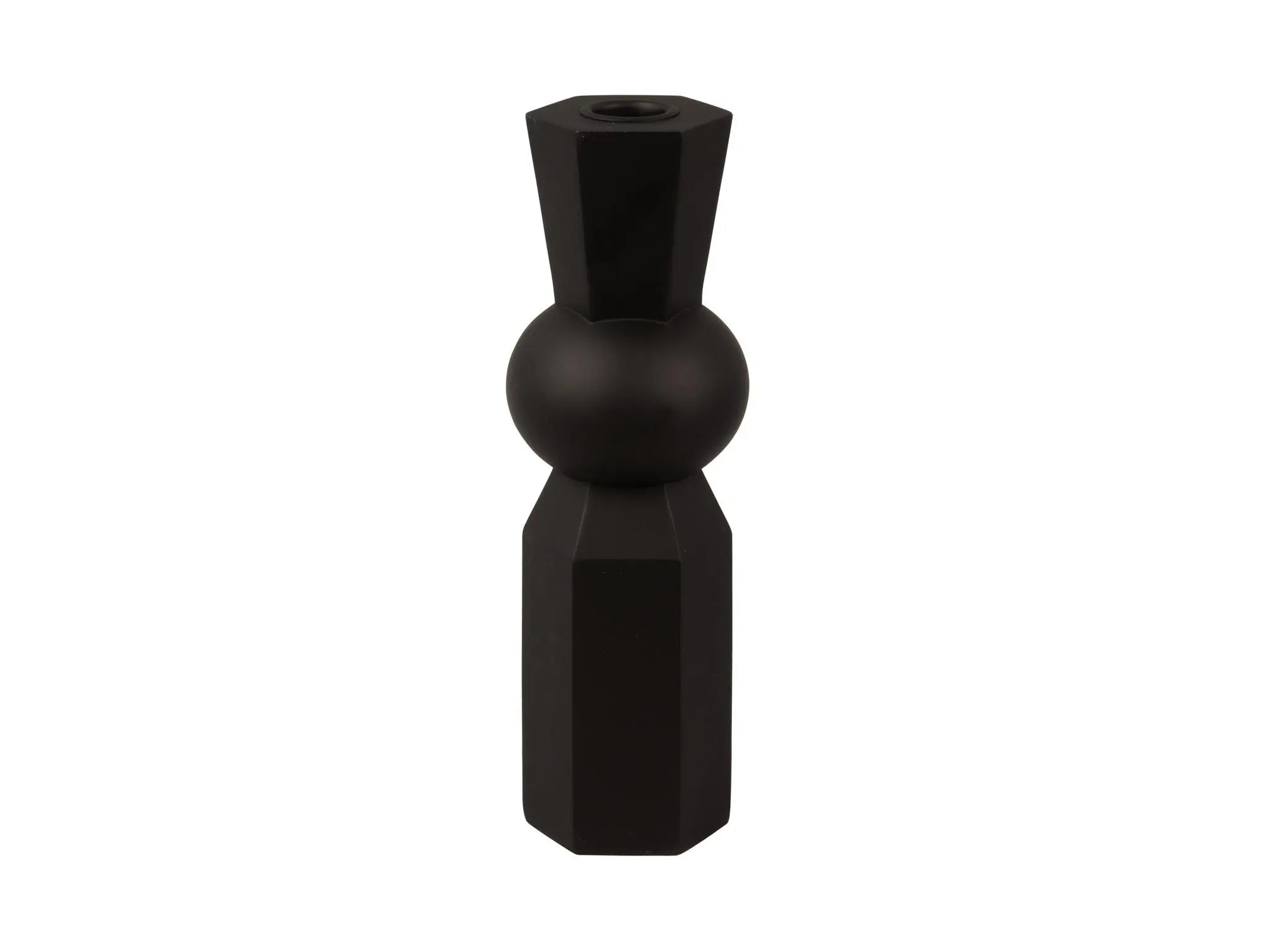 Candle holder Geo King polyresin black