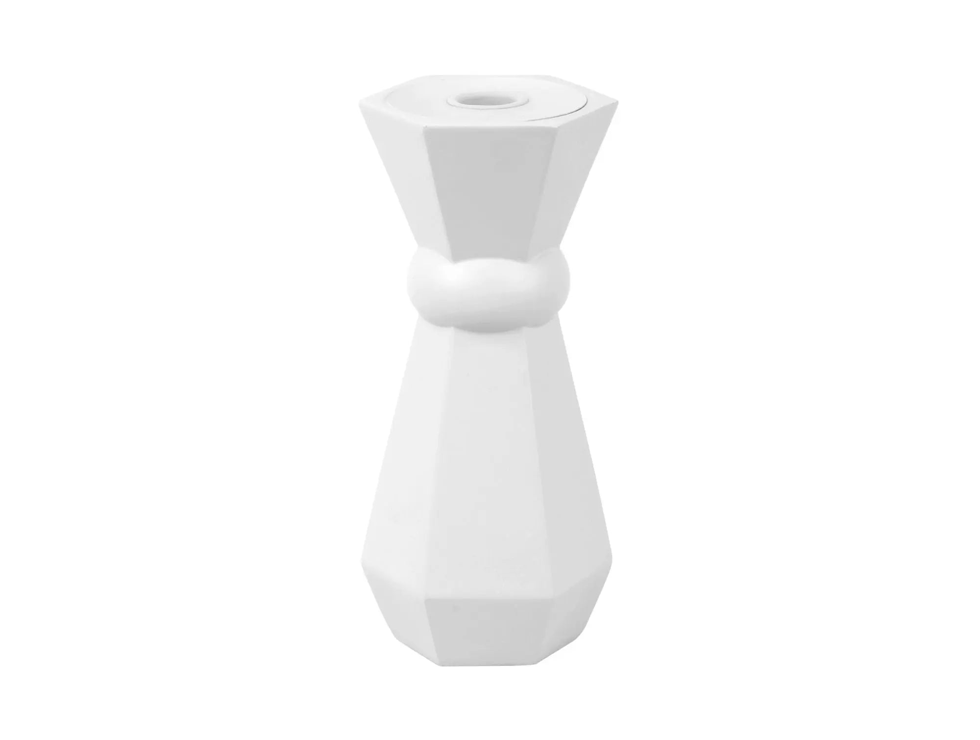 Candle holder Geo Queen polyresin white
