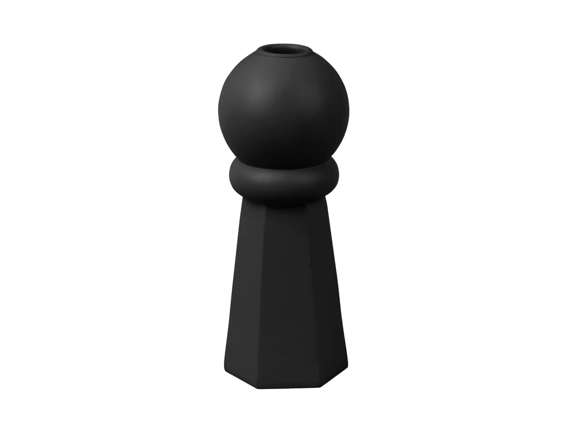 Candle holder Geo Crown polyresin black