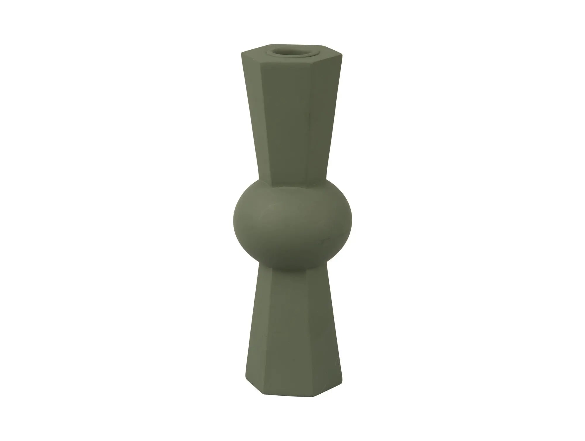 Candle holder Geo Count polyresin jungle green