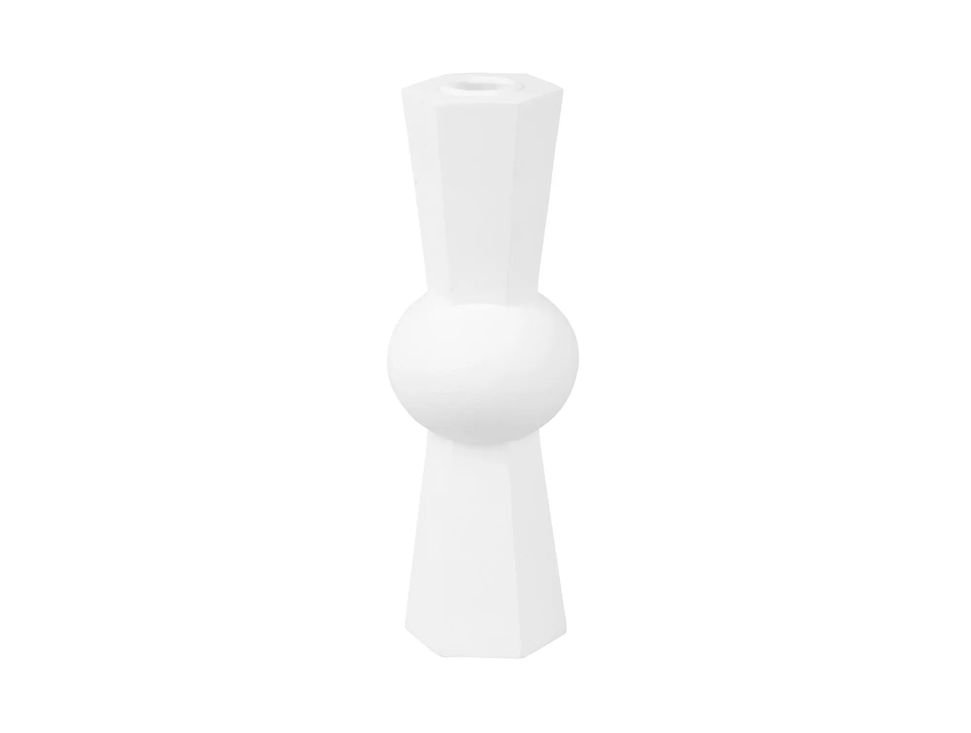 Candle holder Geo Count polyresin white
