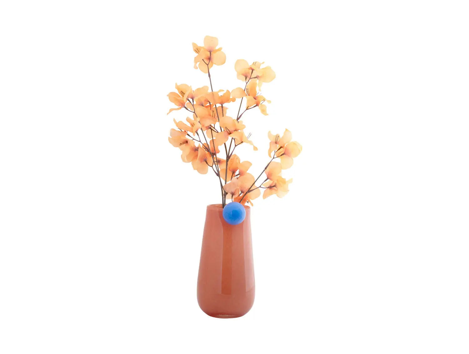 Vase Bolita glass medium soft orange w. soft blue