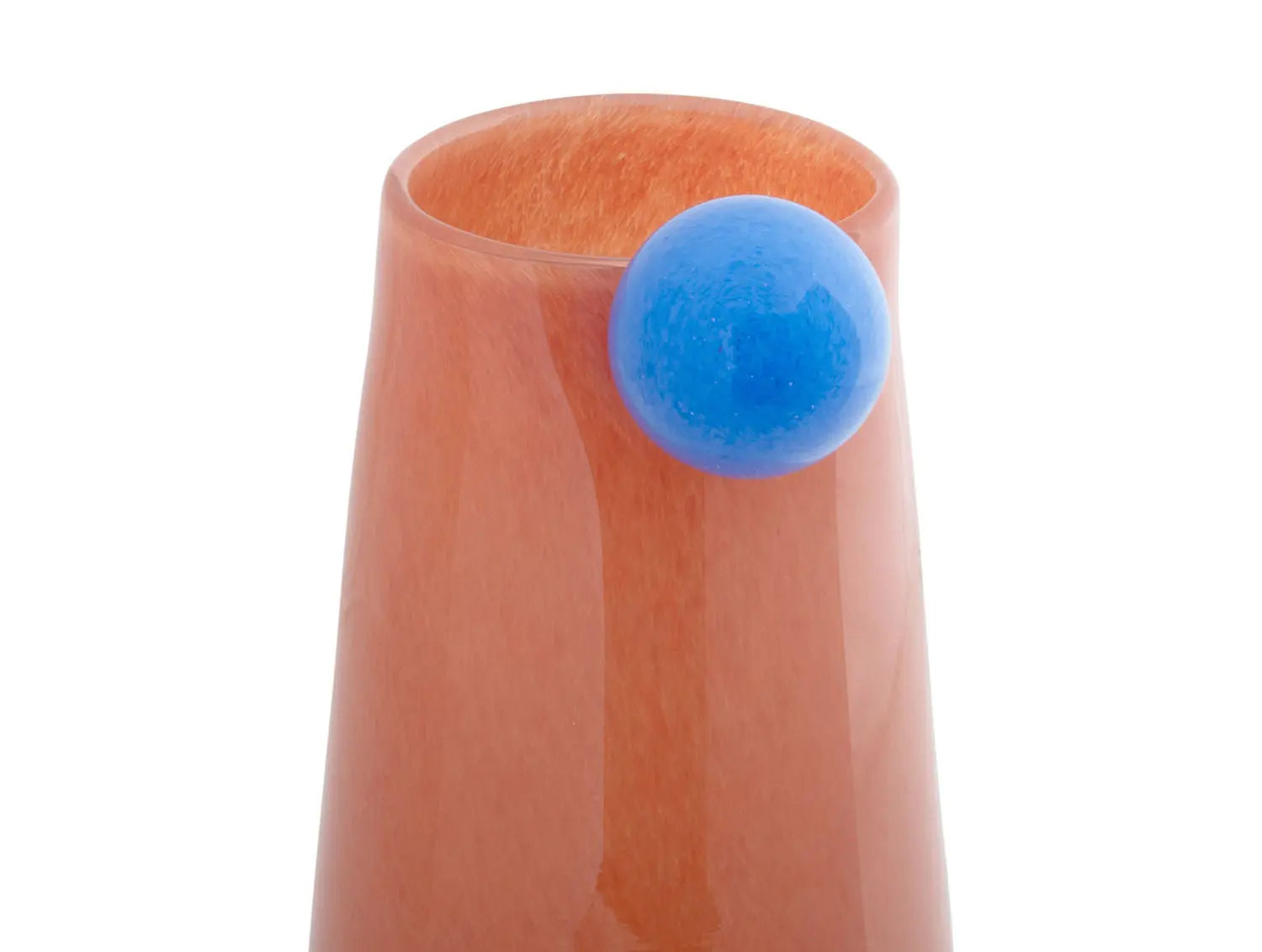 Vase Bolita glass medium soft orange w. soft blue