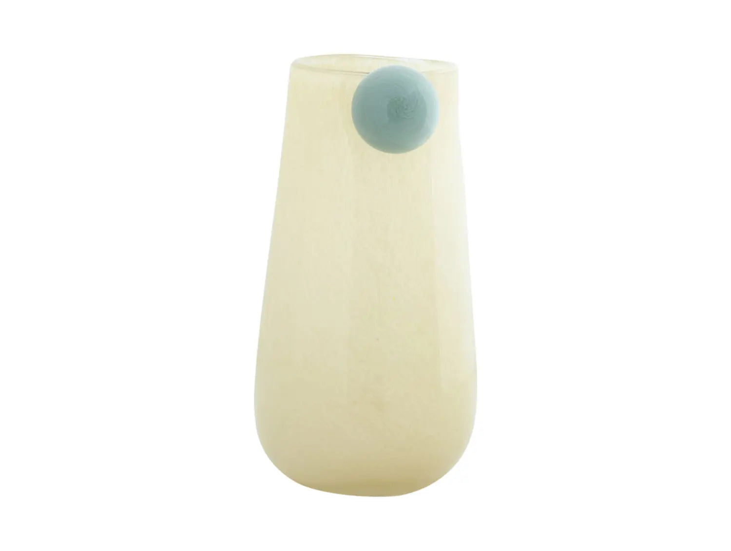 Vase Bolita glass medium soft yellow w. grayed jade