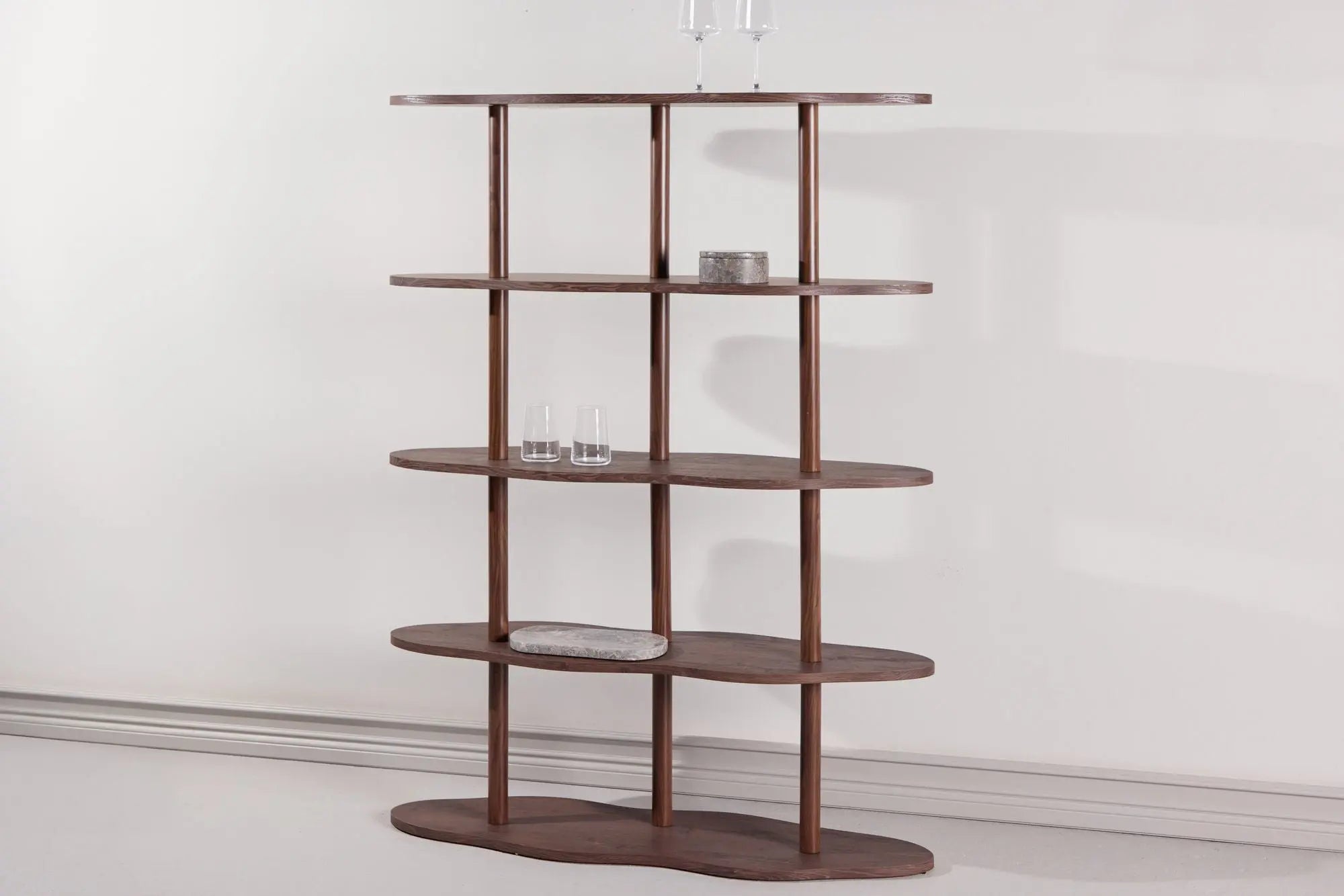 Moln Bookcase 105x30x140 cm - MDF with Mocca 3D Paper  Loome