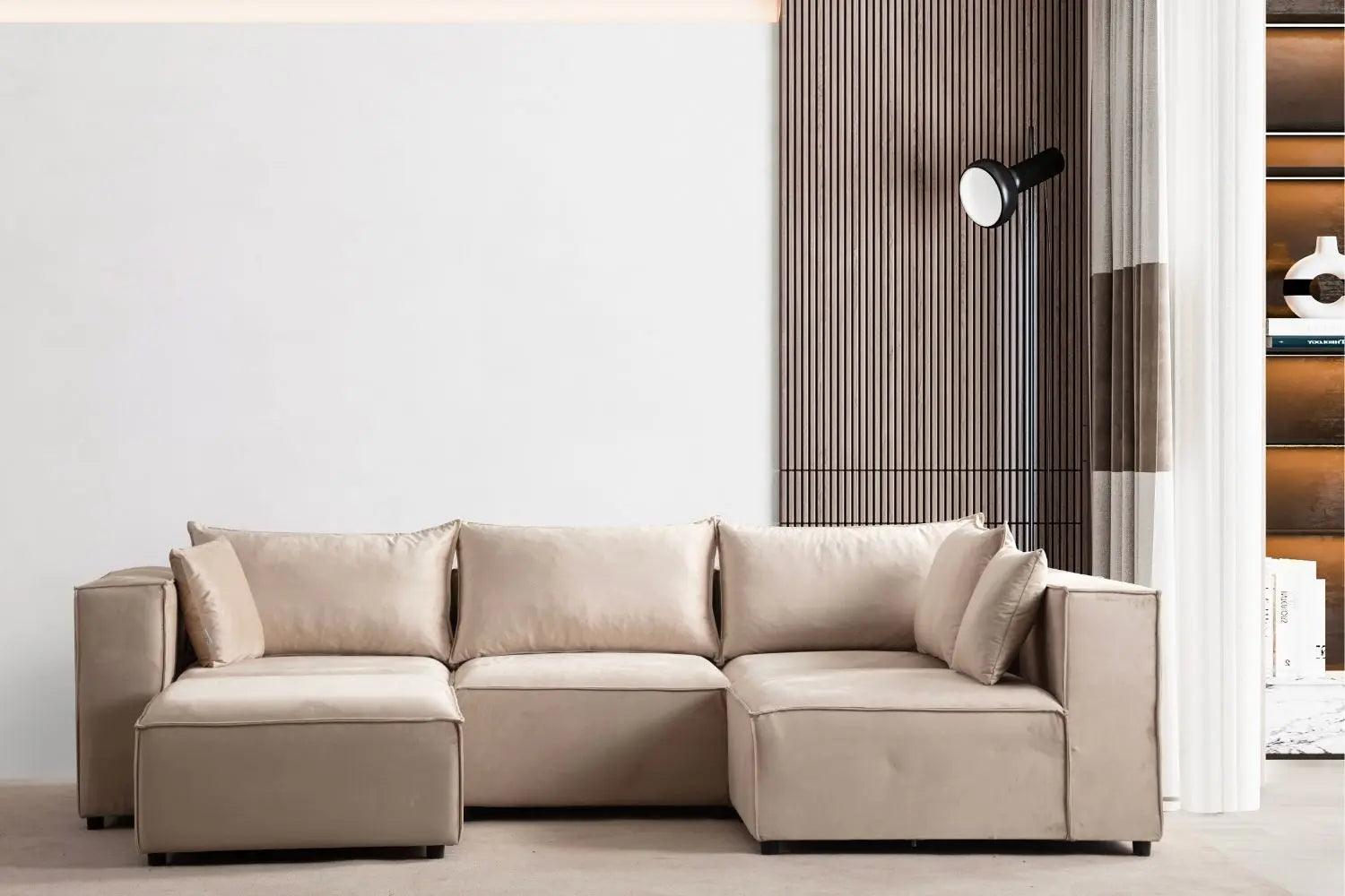 Canapé modulable Olympe - 4 et 1 pouf