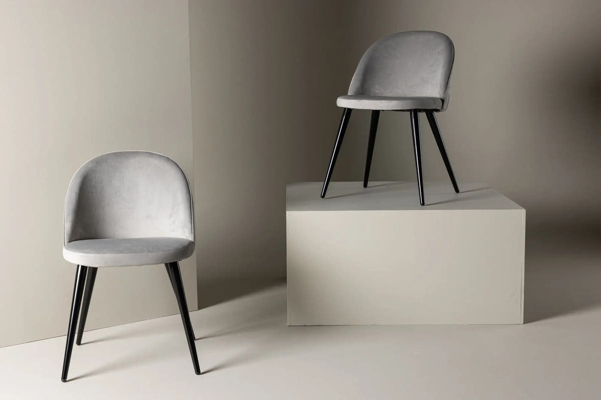 Lot de 2 chaises de salle à manger Velvet - 57 x 50 x 76,5 - Polyester Velvet