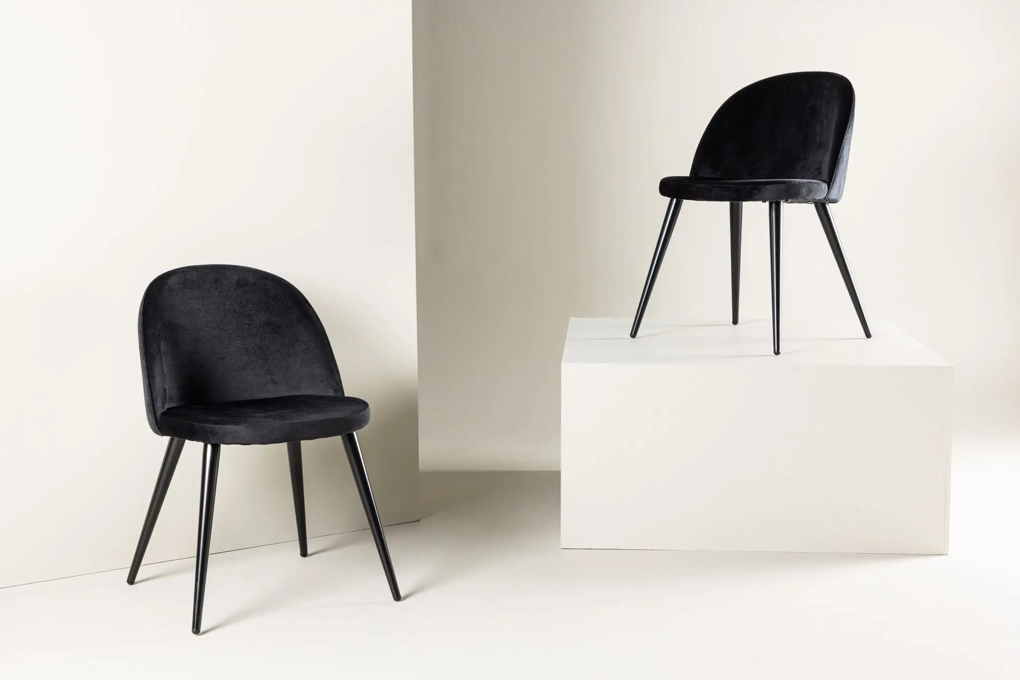 Lot de 2 chaises de salle à manger Velvet - 57 x 50 x 76,5 - Polyester Velvet