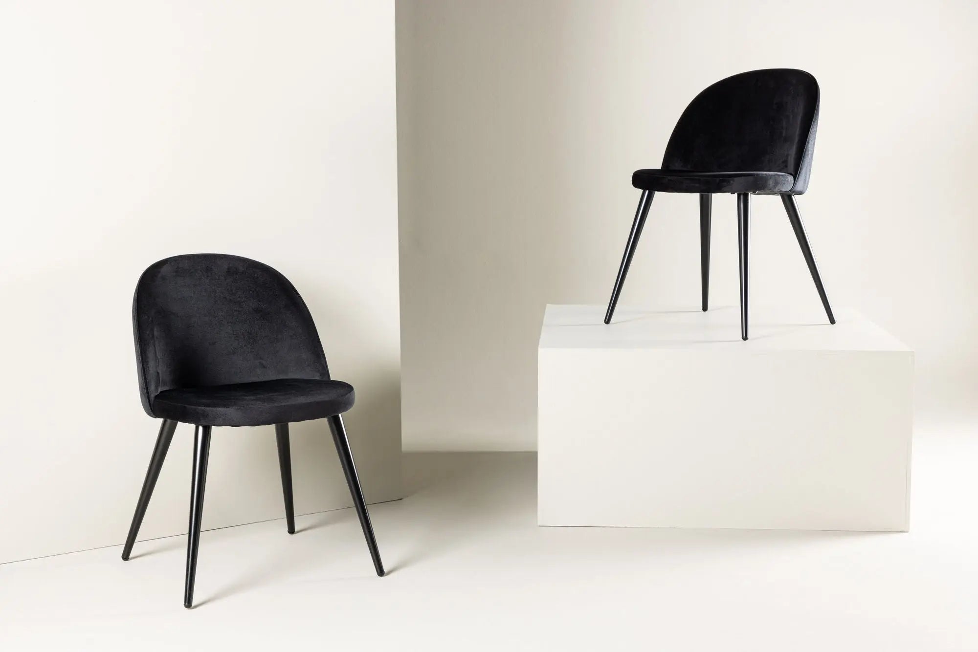 Lot de 2 chaises de salle à manger Velvet - 57 x 50 x 76,5 - Polyester Velvet