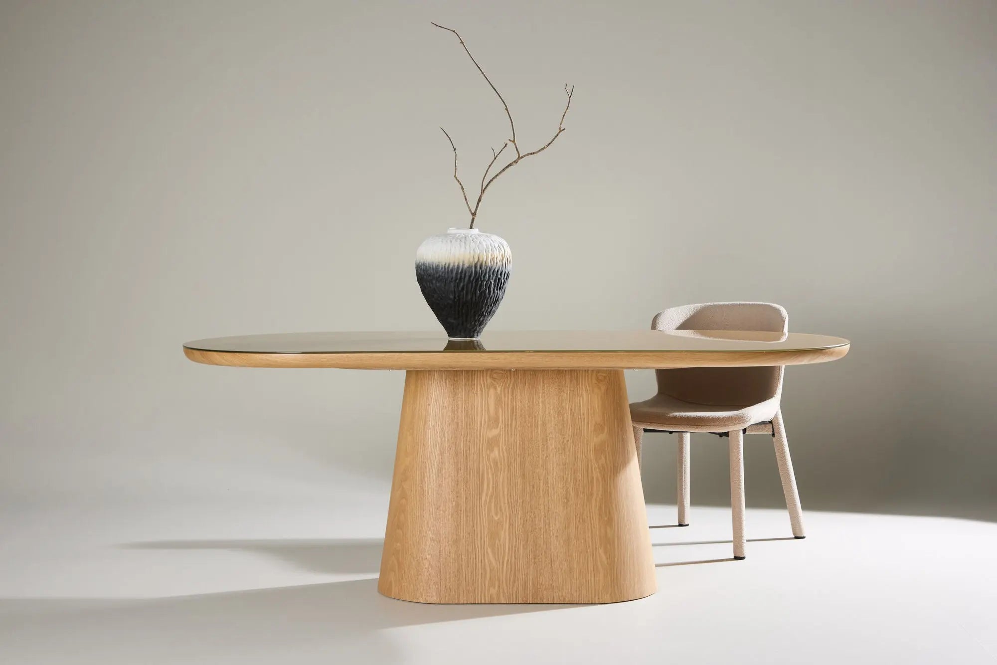 Table de salle à manger ovale Castor - 200 x 90 - MDF