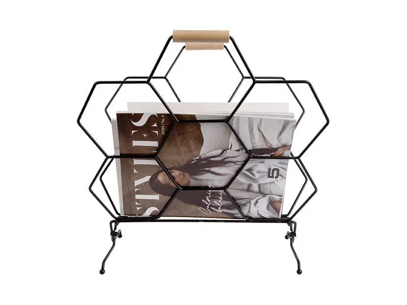 Magazine rack Honeycomb matt black