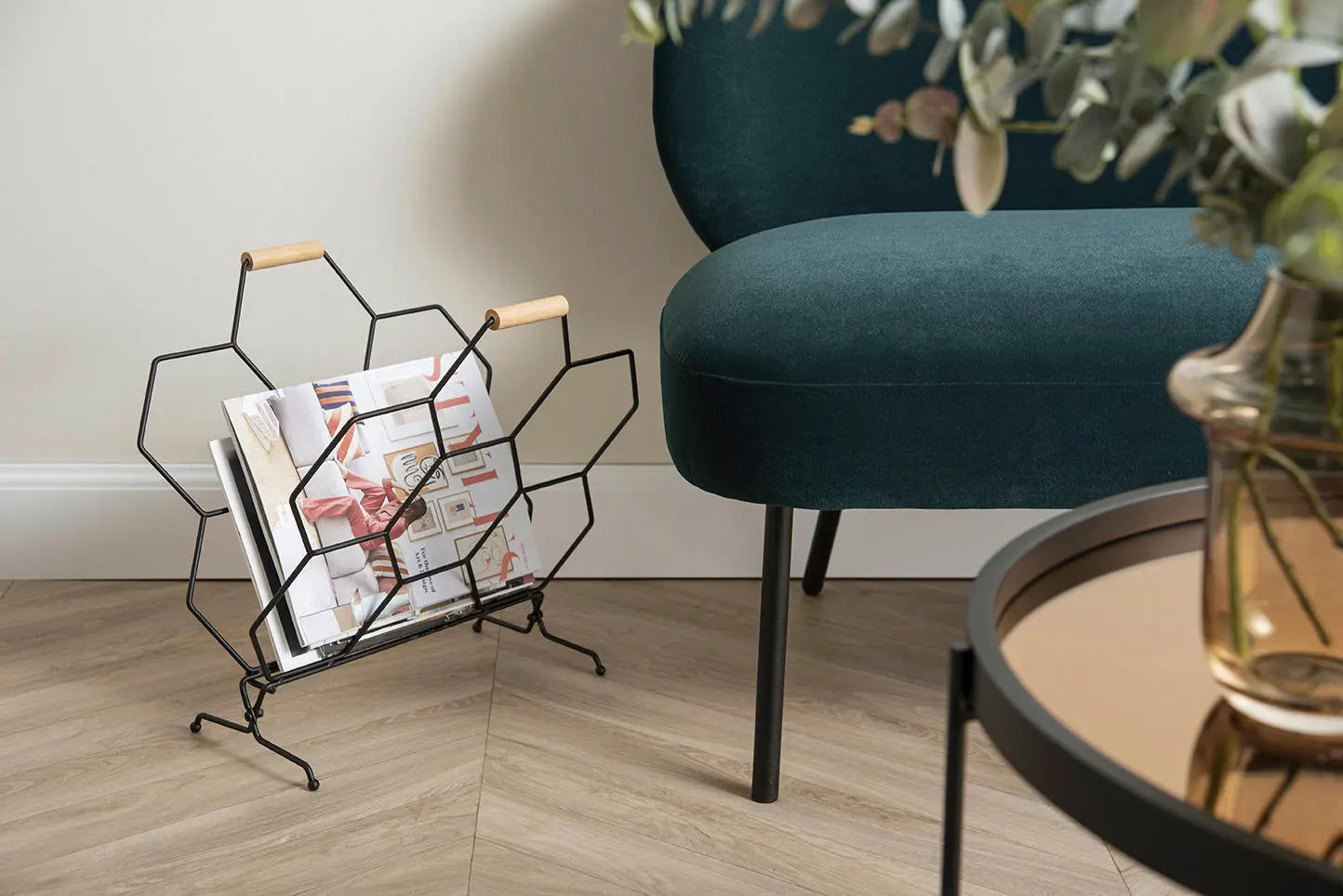 Magazine rack Honeycomb matt black