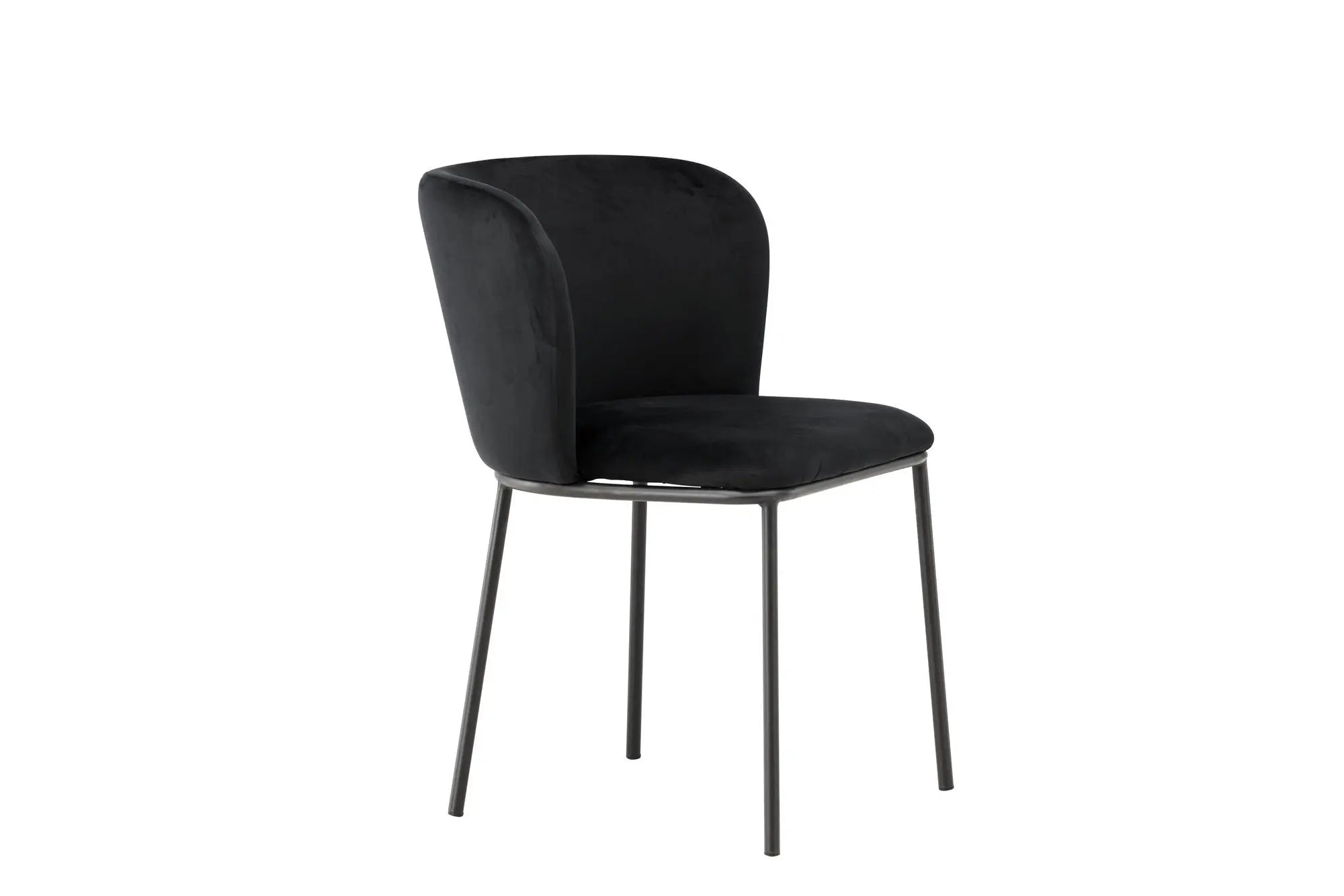 Lot de 2 chaises de salle à manger Edina - 56 x 58 x 76 - Polyester Velvet